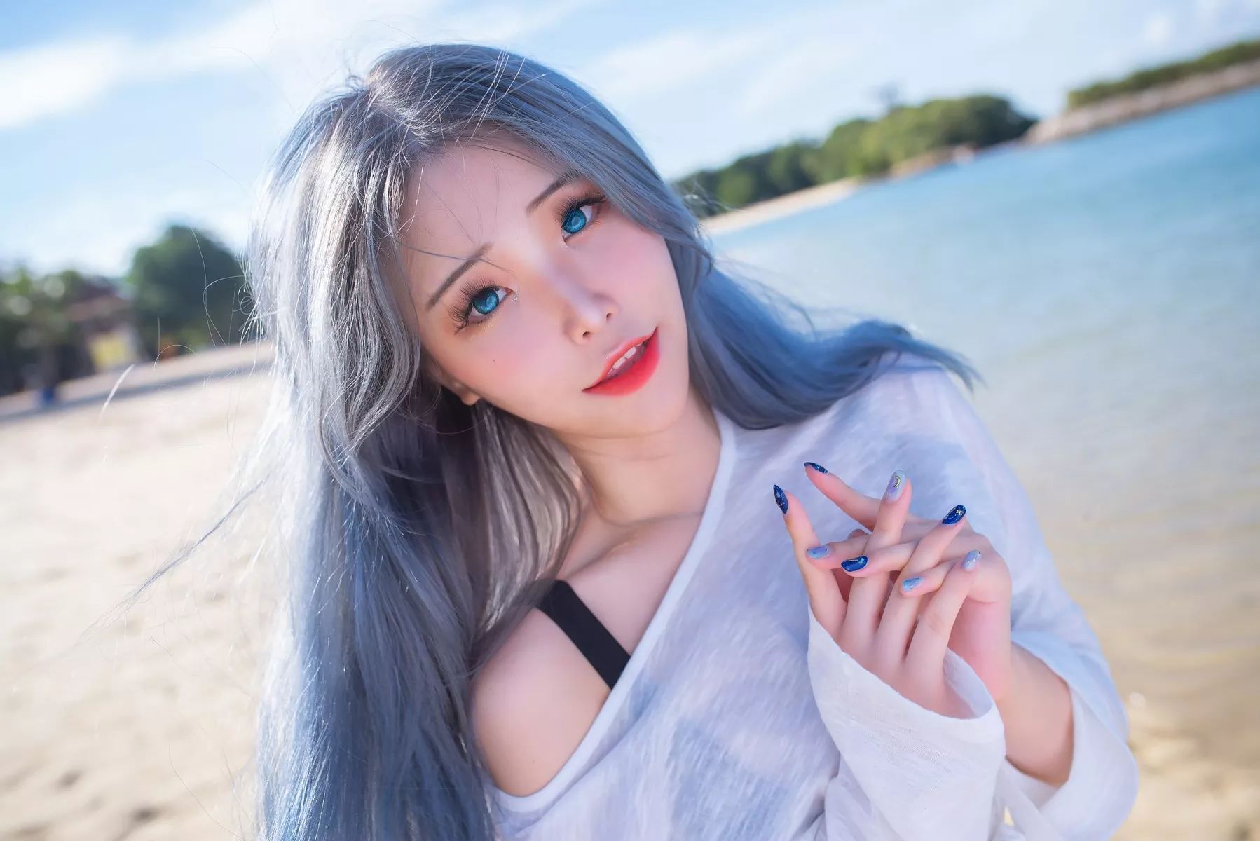 Lily 花 仙女Cosplay 迷人私摄 lily Beach Plant