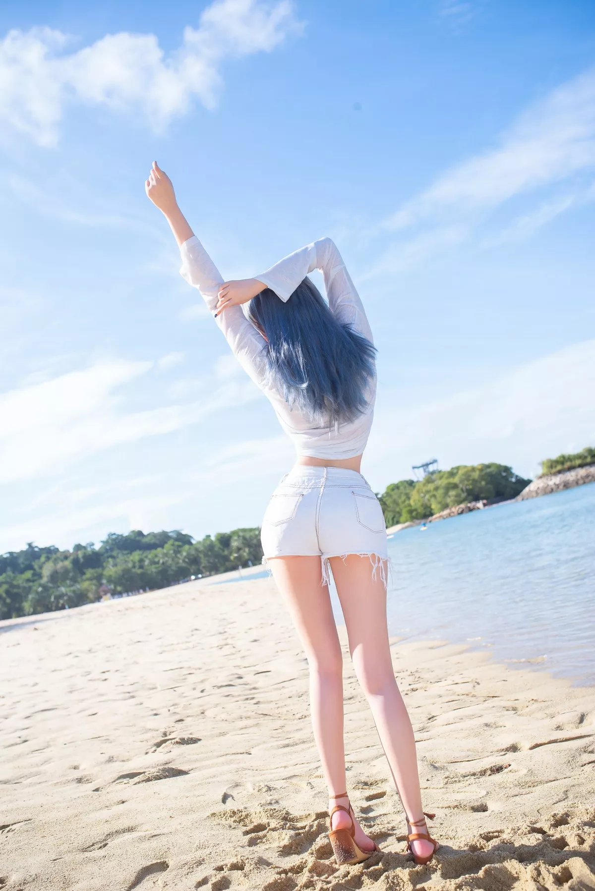 Lily 花 仙女Cosplay 迷人私摄 lily Beach Plant