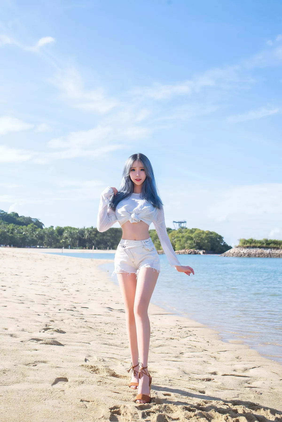 Lily 花 仙女Cosplay 迷人私摄 lily Beach Plant