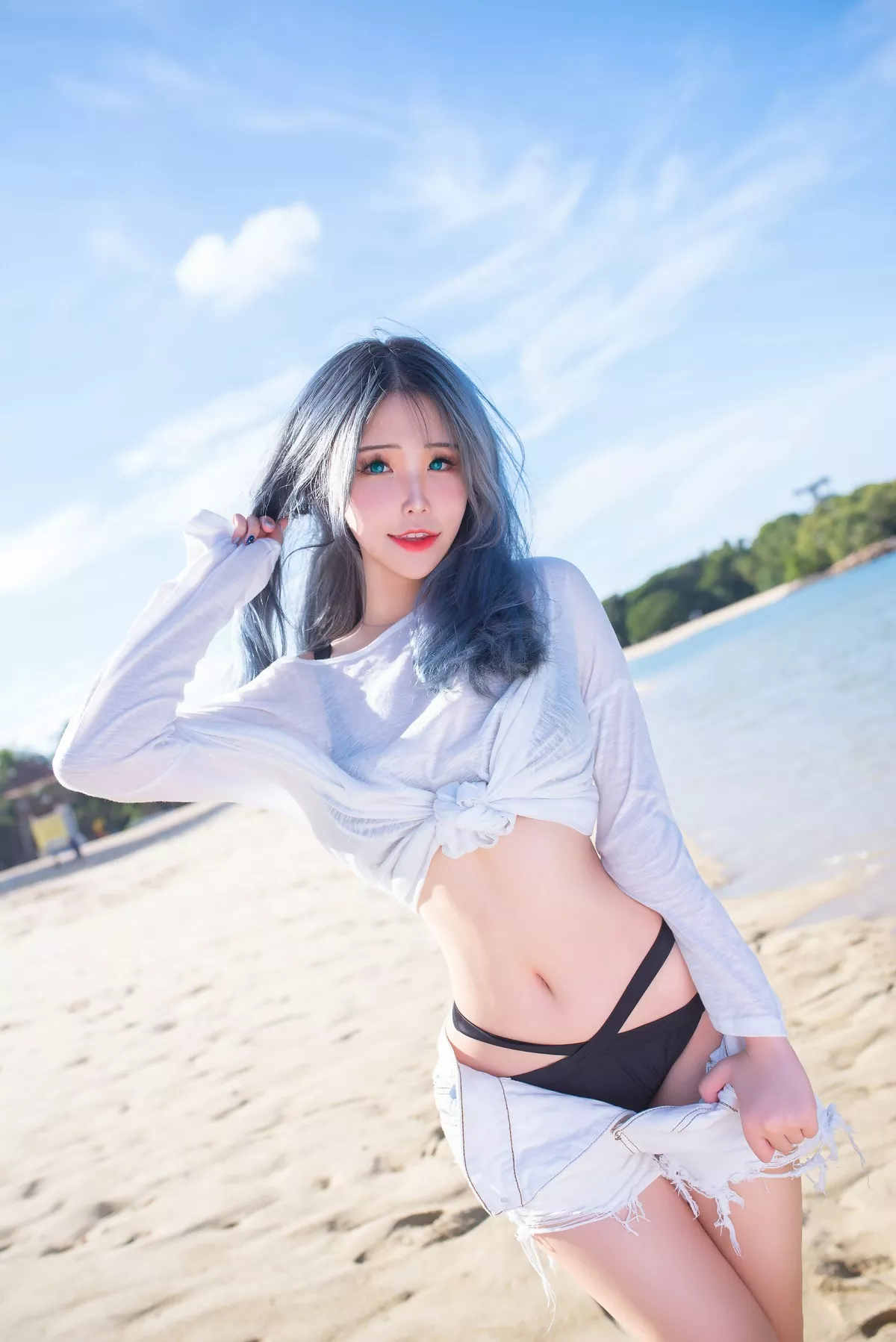 Lily 花 仙女Cosplay 迷人私摄 lily Beach Plant