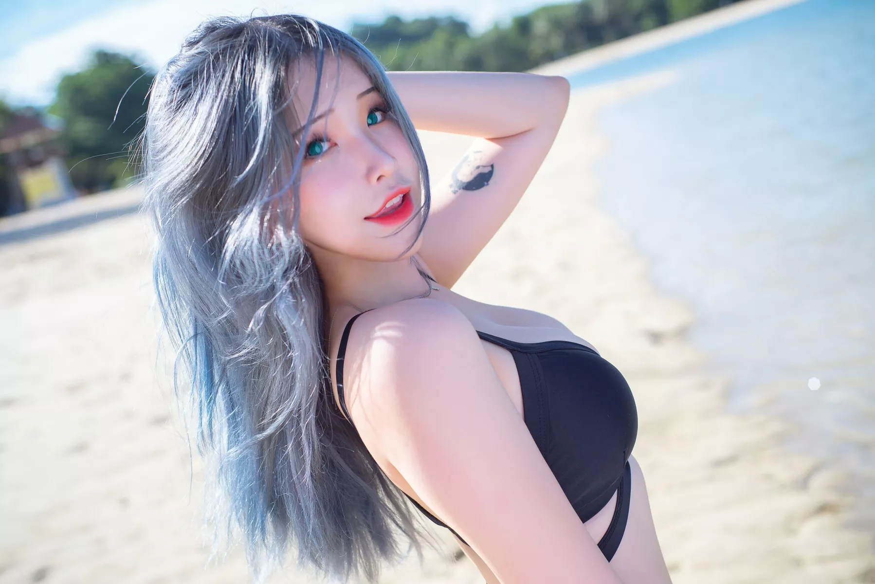 Lily 花 仙女Cosplay 迷人私摄 lily Beach Plant