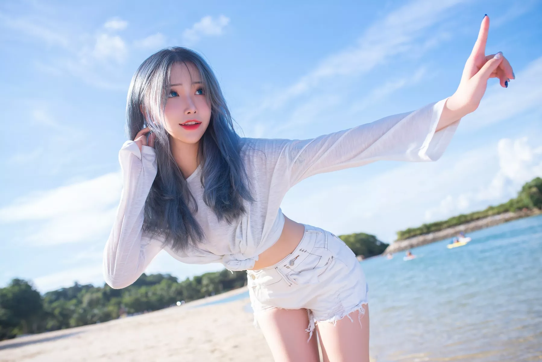 Lily 花 仙女Cosplay 迷人私摄 lily Beach Plant