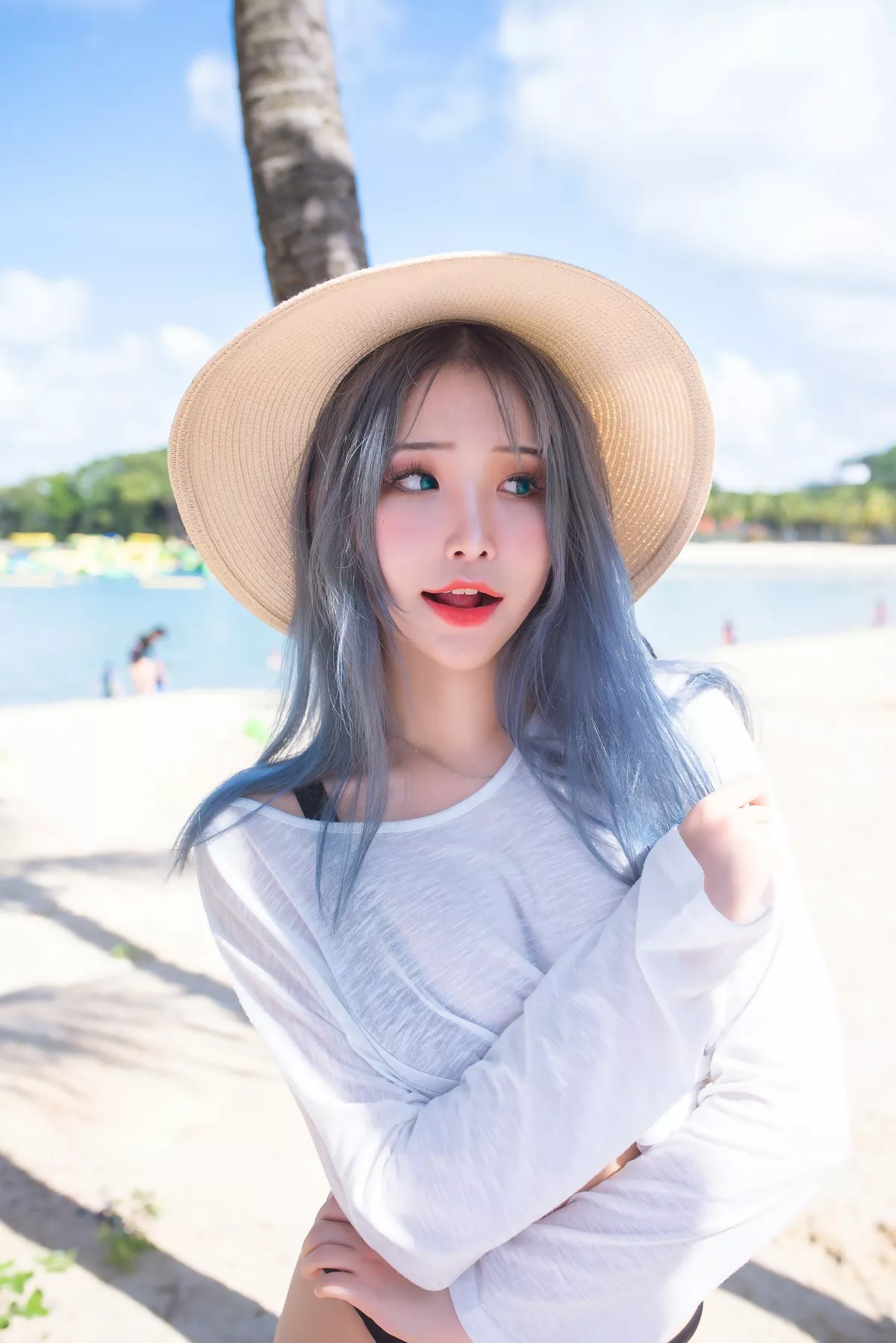 Lily 花 仙女Cosplay 迷人私摄 lily Beach Plant