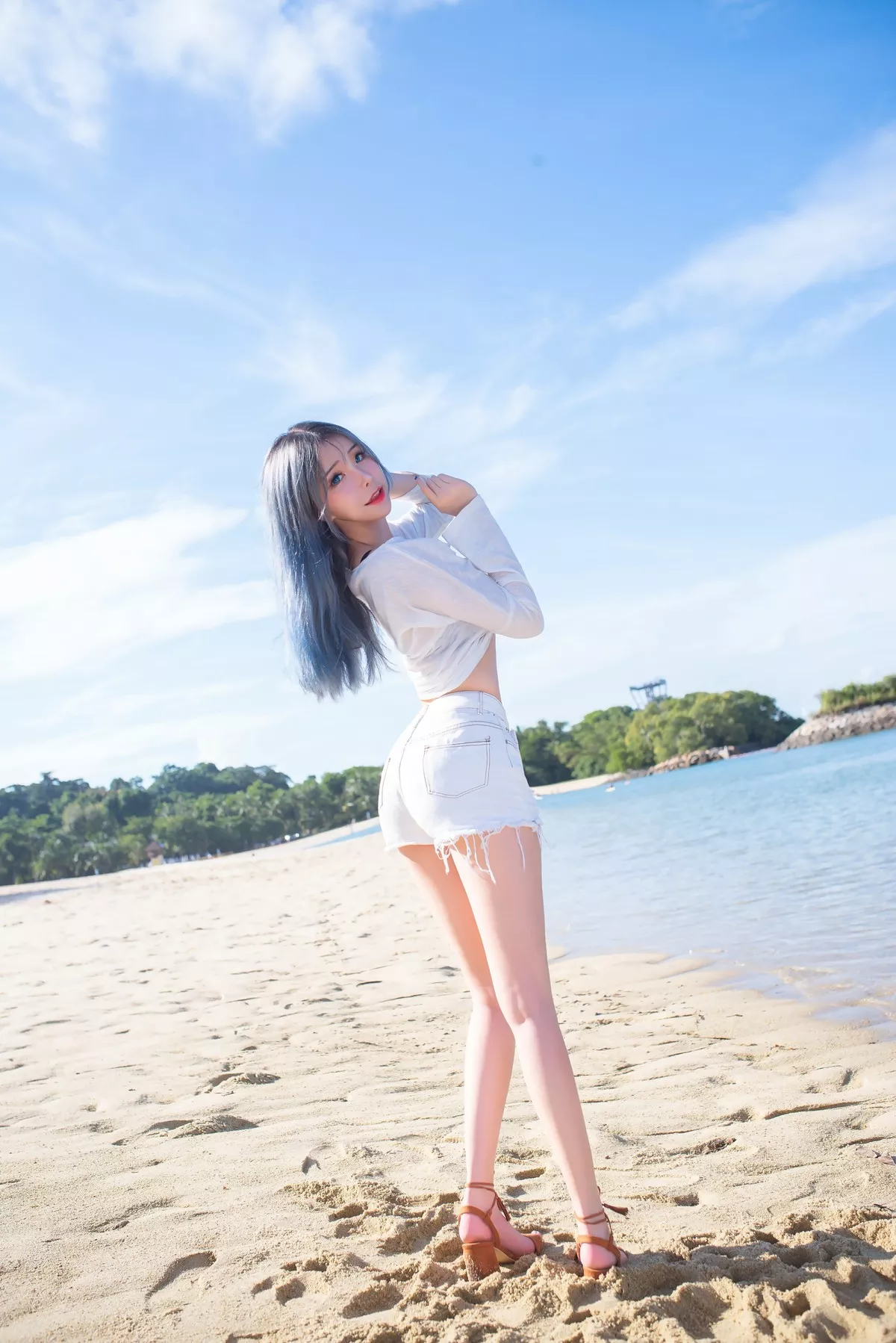Lily 花 仙女Cosplay 迷人私摄 lily Beach Plant