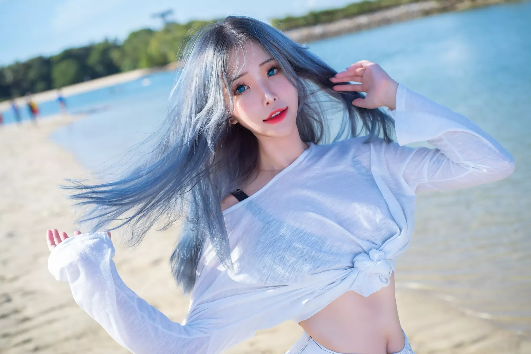 Lily 花 仙女Cosplay 迷人私摄 lily Beach Plant