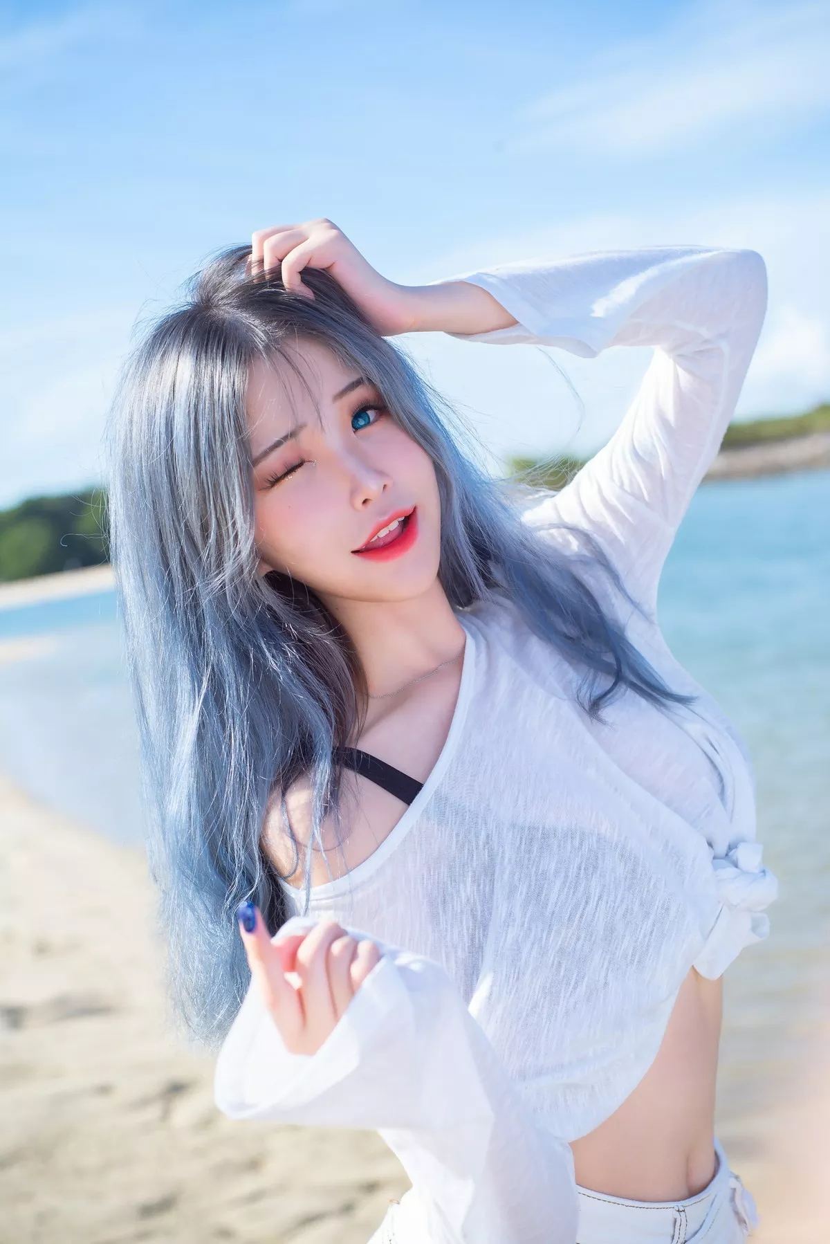 Lily 花 仙女Cosplay 迷人私摄 lily Beach Plant