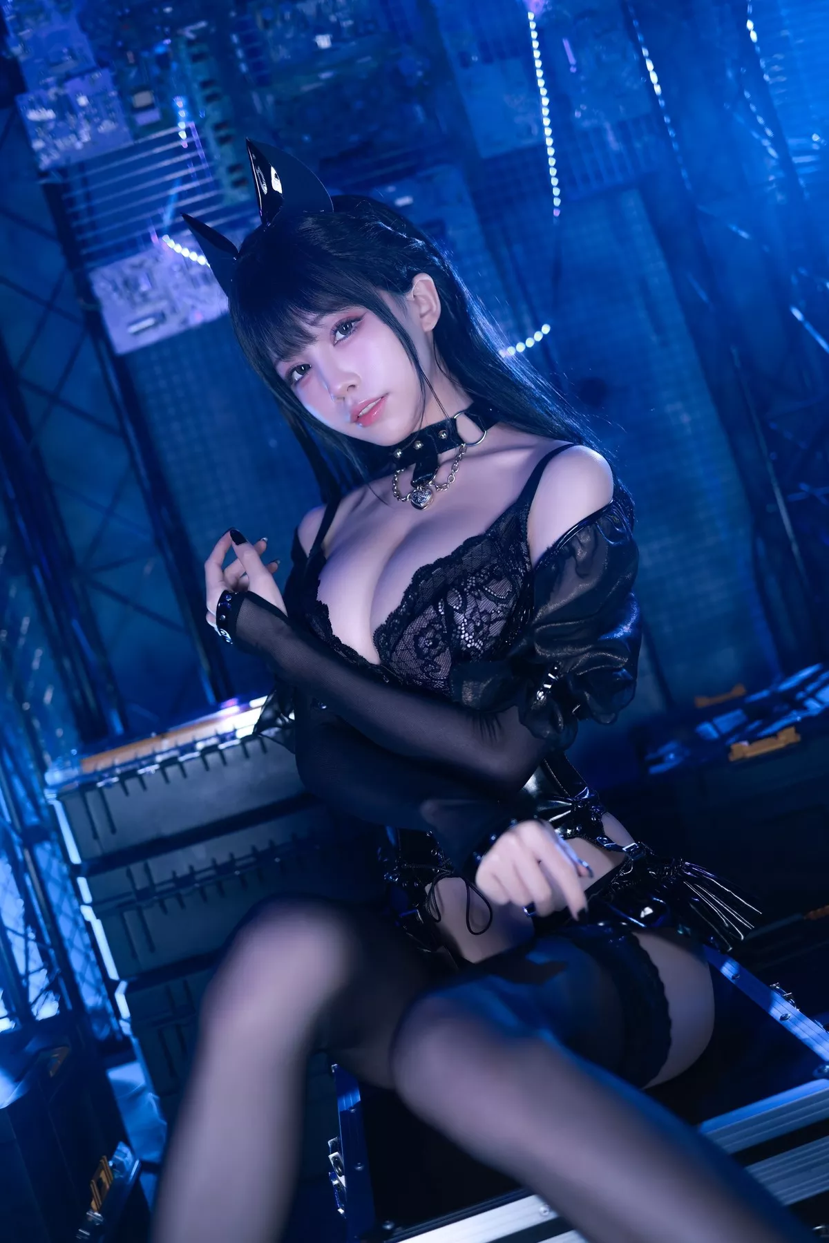 aqua 美人Cosplay 水淼 黑色 猫猫 猫咪女郎