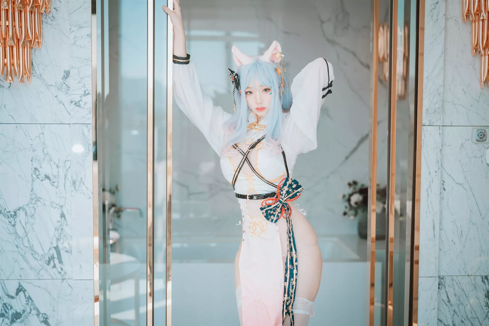 高丽 Qipao 全集修正 Porte Chat Le 摄影 un 大佳玩】 魅模 Bambi【DJAWA