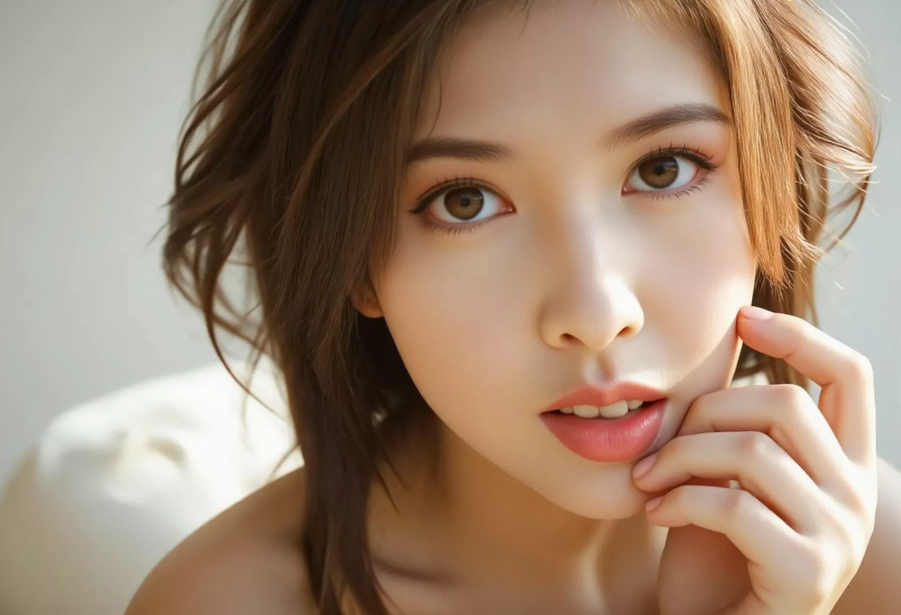 全集修正 邹魏雯 高质 清晨露水沾染温柔倩影 AI美女