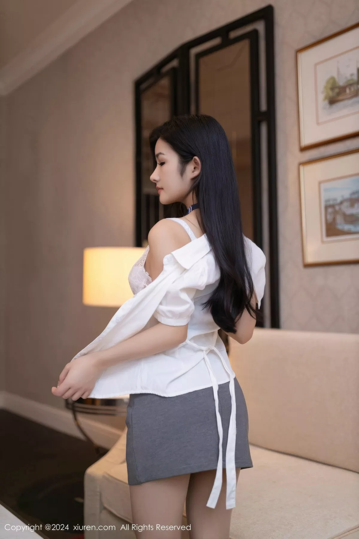 白色内衣 女孩职业服 No.8910 靓模 网XiuRen】 私房摄影重组 秀丰满身段 谭小灵 开档肉丝 【秀人XiuRen