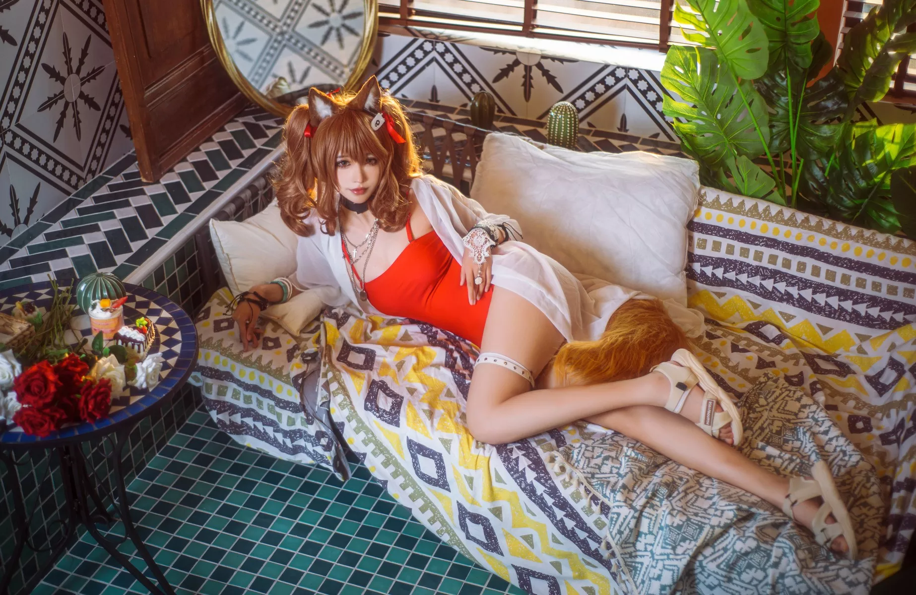 明日方舟 Cosplay 夏卉泳衣 工藤新伍 佳人 莉娜 安洁