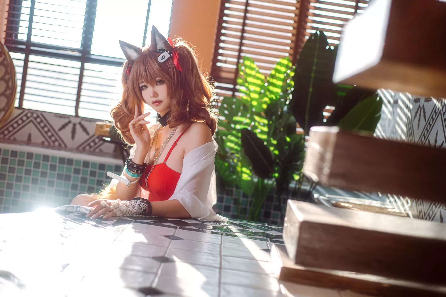 明日方舟 Cosplay 夏卉泳衣 工藤新伍 佳人 莉娜 安洁