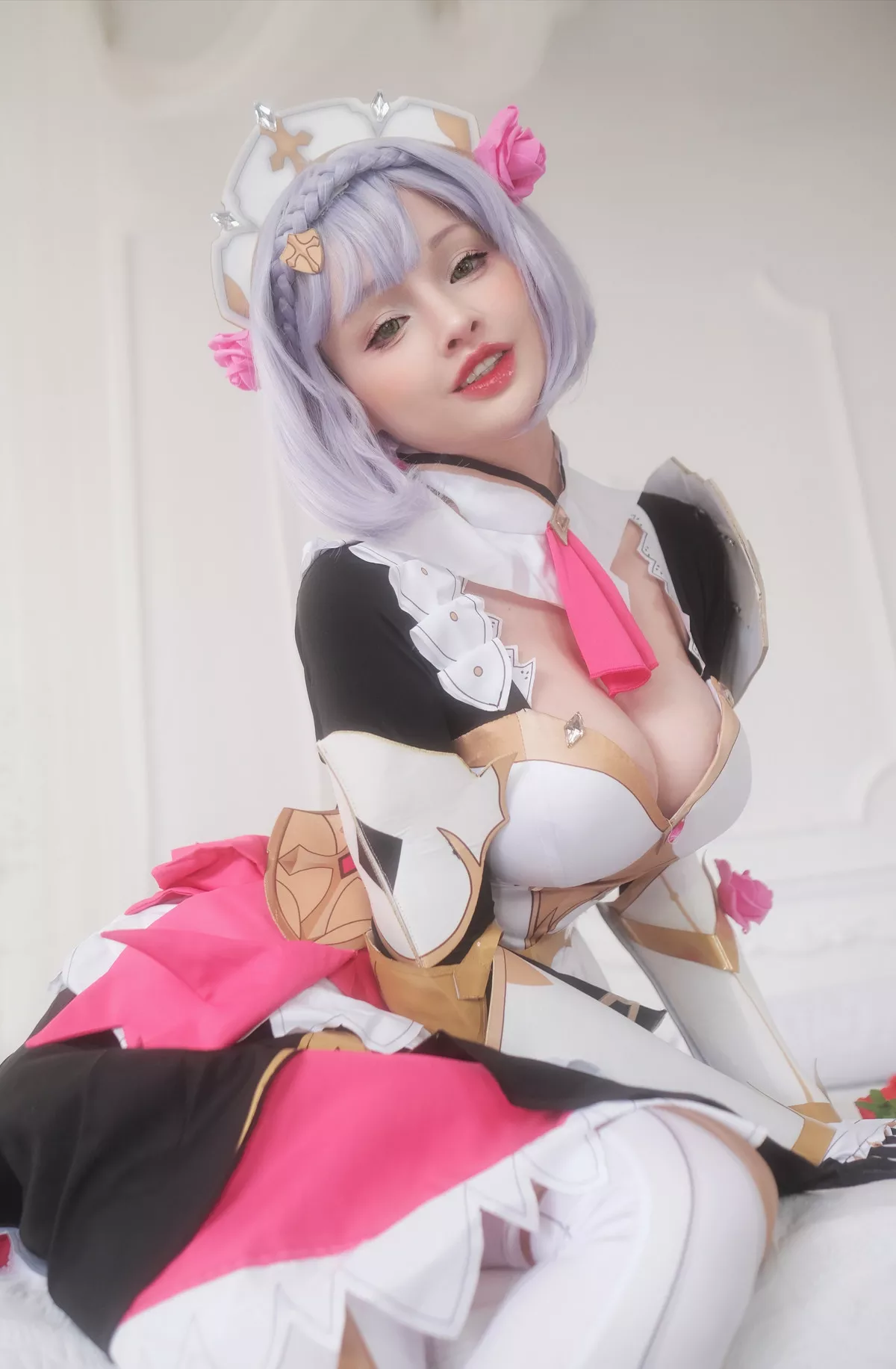 Genshin 尤物 Impact Rose 密拍 Noelle 迷人 Cosplay Hidori