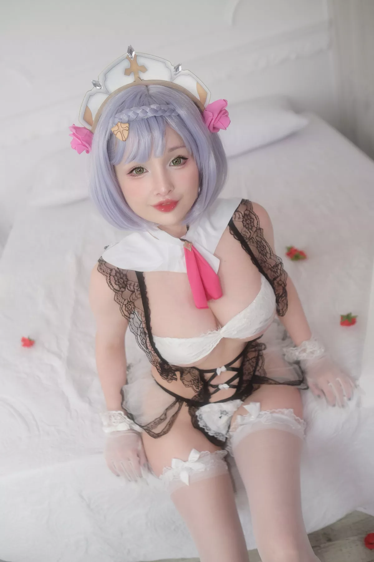 Genshin 尤物 Impact Rose 密拍 Noelle 迷人 Cosplay Hidori