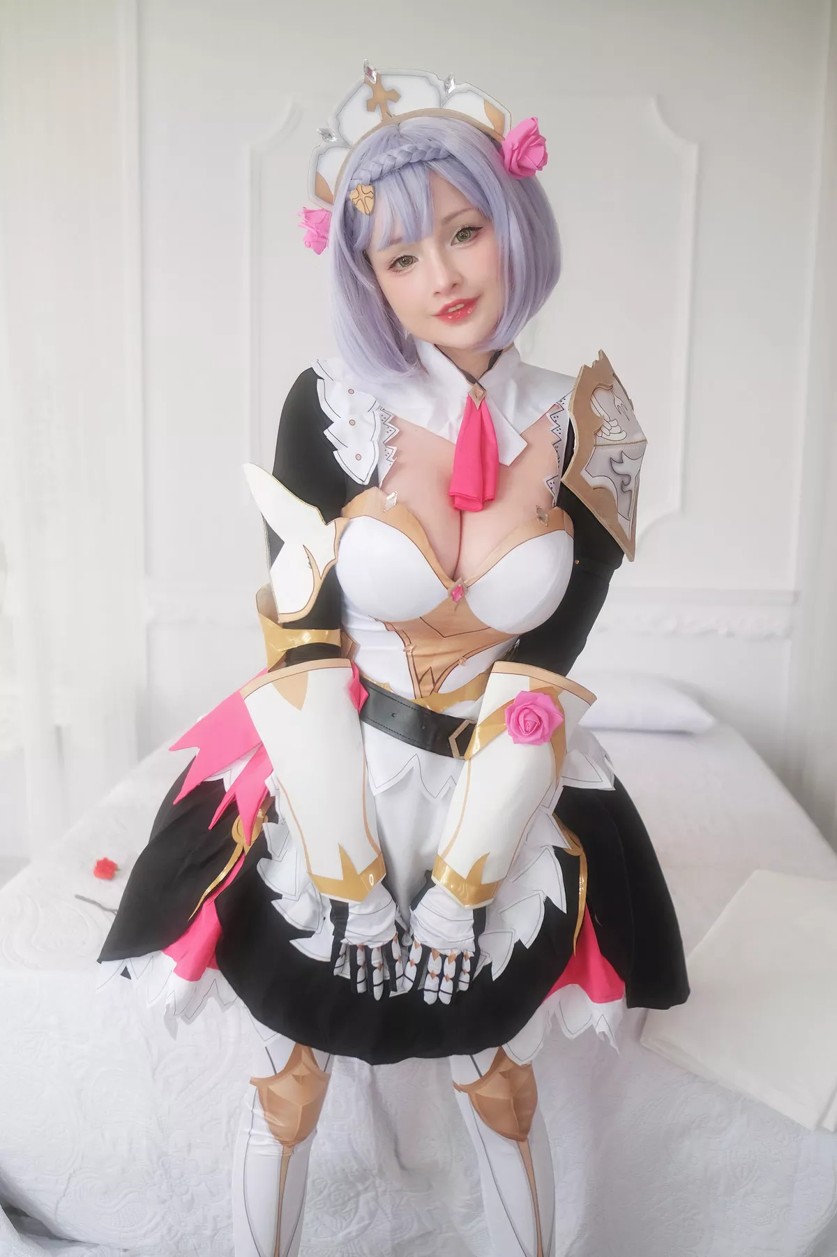 Genshin 尤物 Impact Rose 密拍 Noelle 迷人 Cosplay Hidori