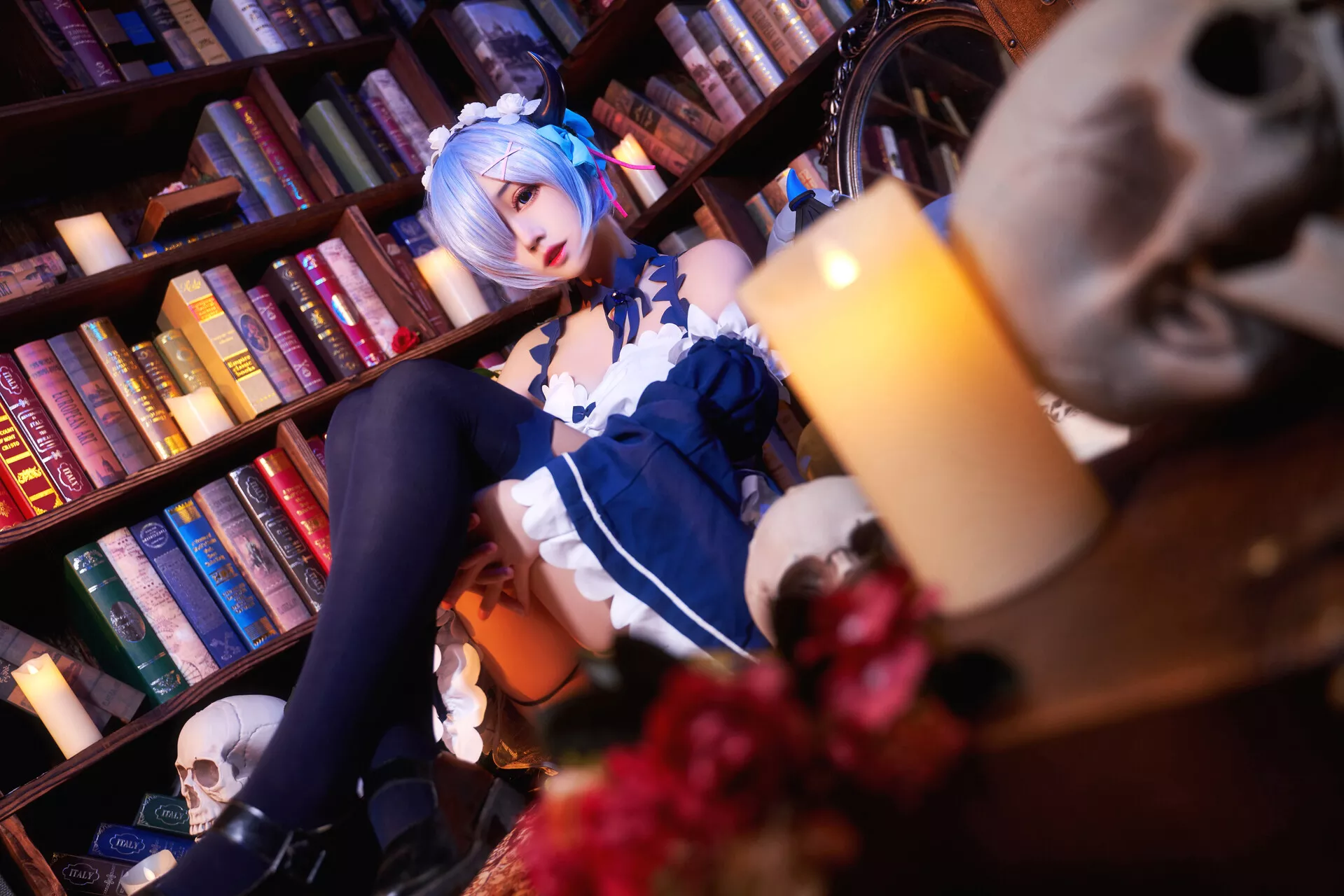 小恶魔 雷姆 尤物 【猫 福利 Little Cosplay Devil Rem 君君】