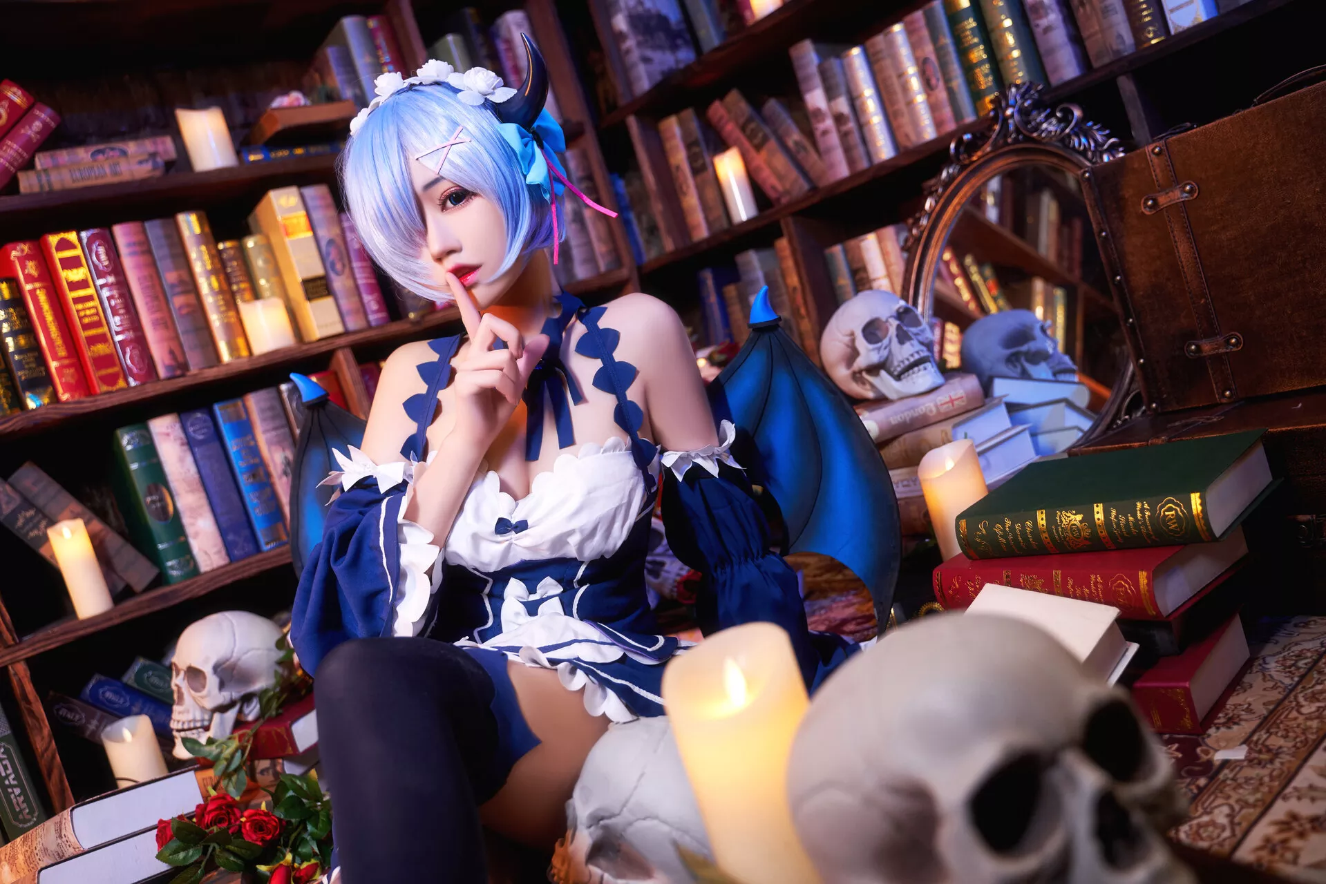 小恶魔 雷姆 尤物 【猫 福利 Little Cosplay Devil Rem 君君】