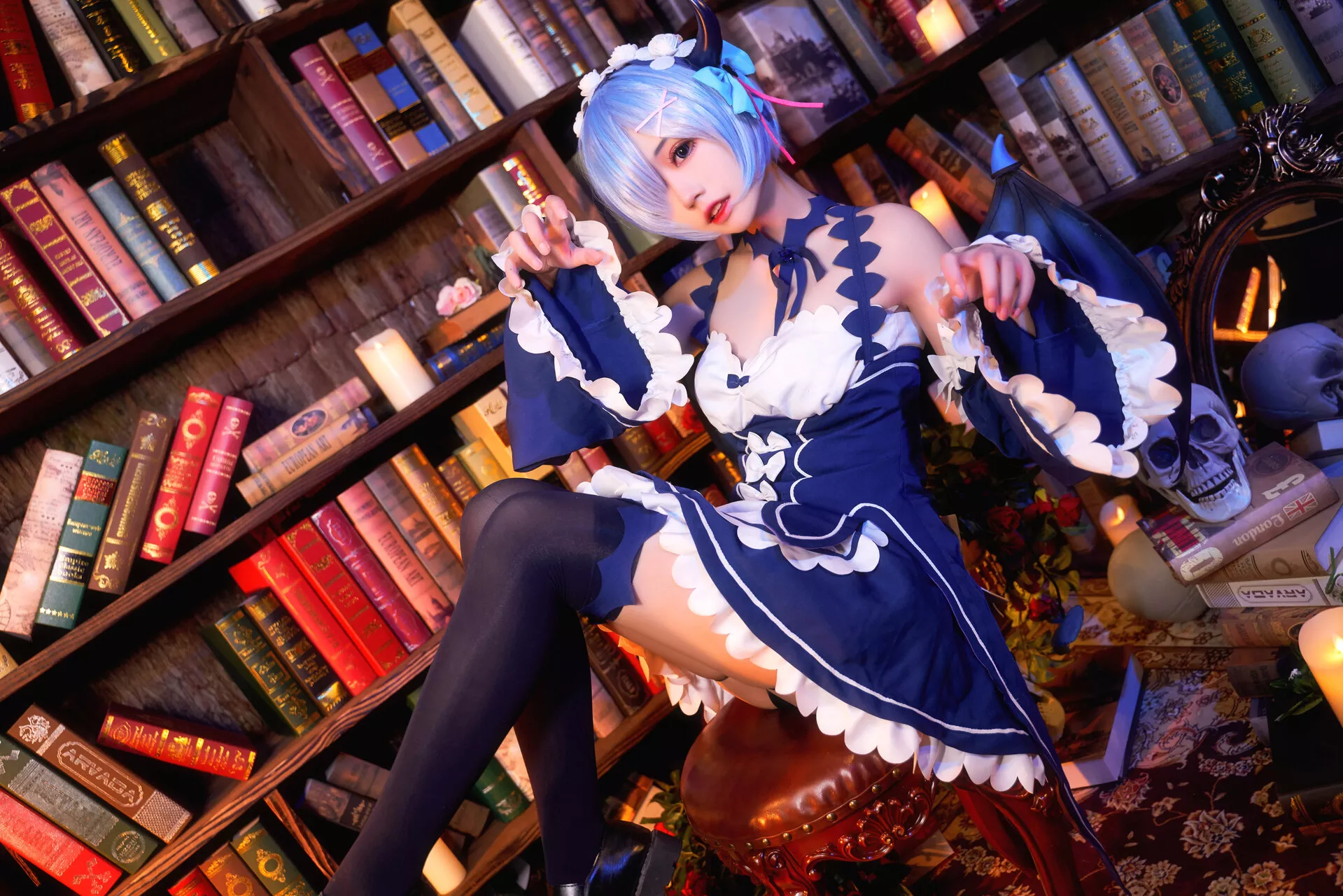 小恶魔 雷姆 尤物 【猫 福利 Little Cosplay Devil Rem 君君】