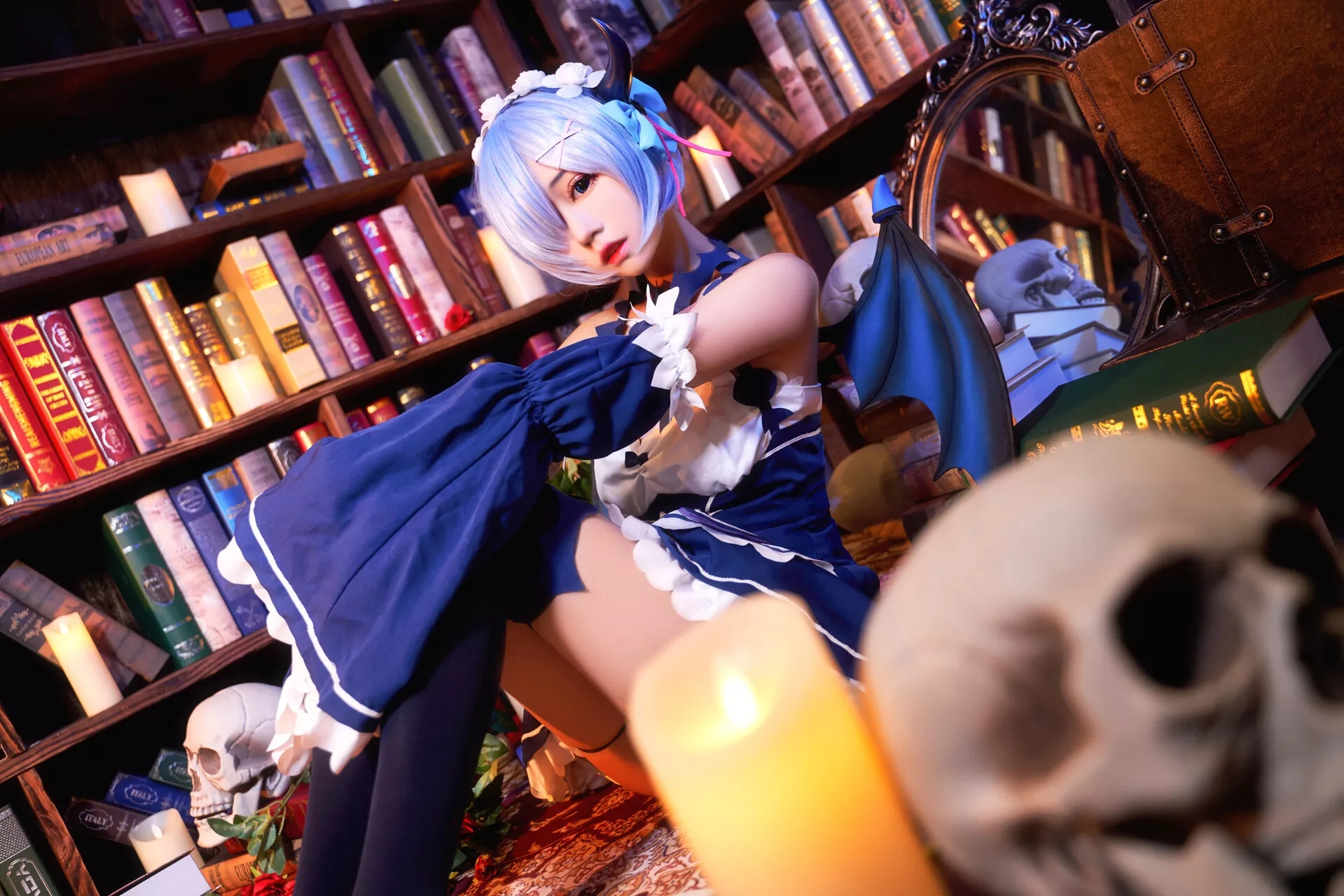 小恶魔 雷姆 尤物 【猫 福利 Little Cosplay Devil Rem 君君】