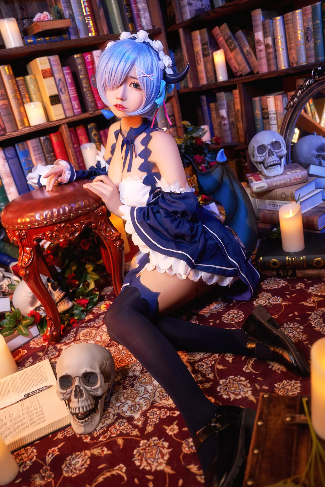 小恶魔 雷姆 尤物 【猫 福利 Little Cosplay Devil Rem 君君】