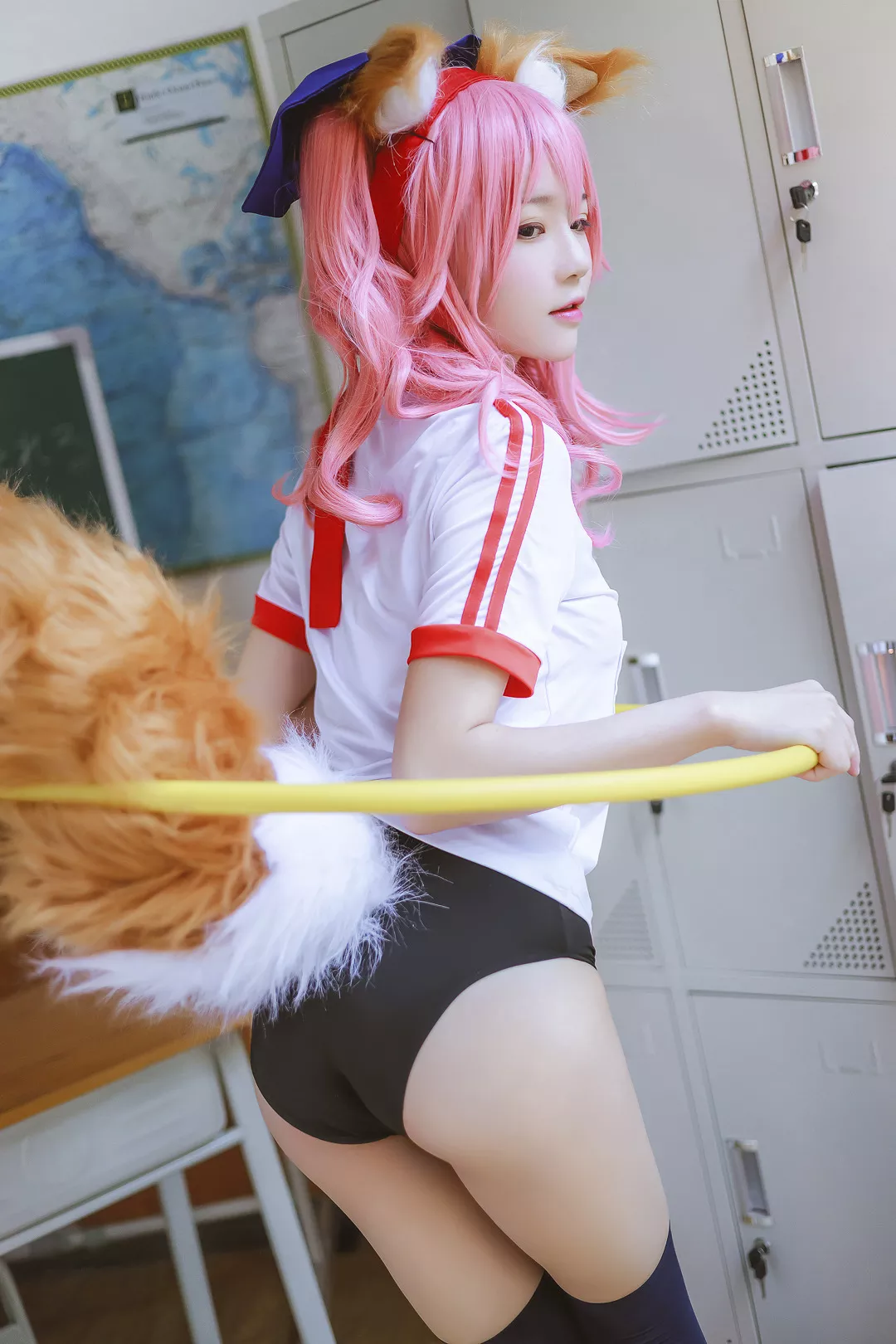 no Cosplay Tamamo 福报 Mae 女神 体操服 玉藻前 【�@桃喵】