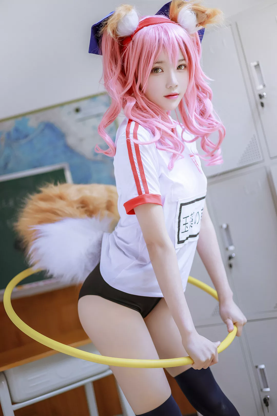 no Cosplay Tamamo 福报 Mae 女神 体操服 玉藻前 【�@桃喵】