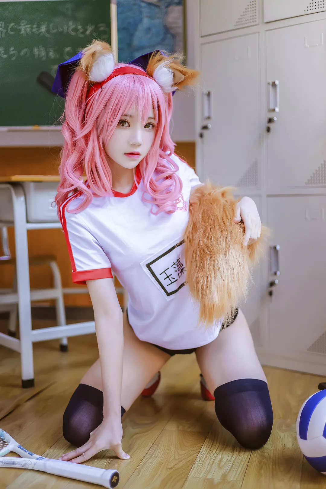 no Cosplay Tamamo 福报 Mae 女神 体操服 玉藻前 【�@桃喵】
