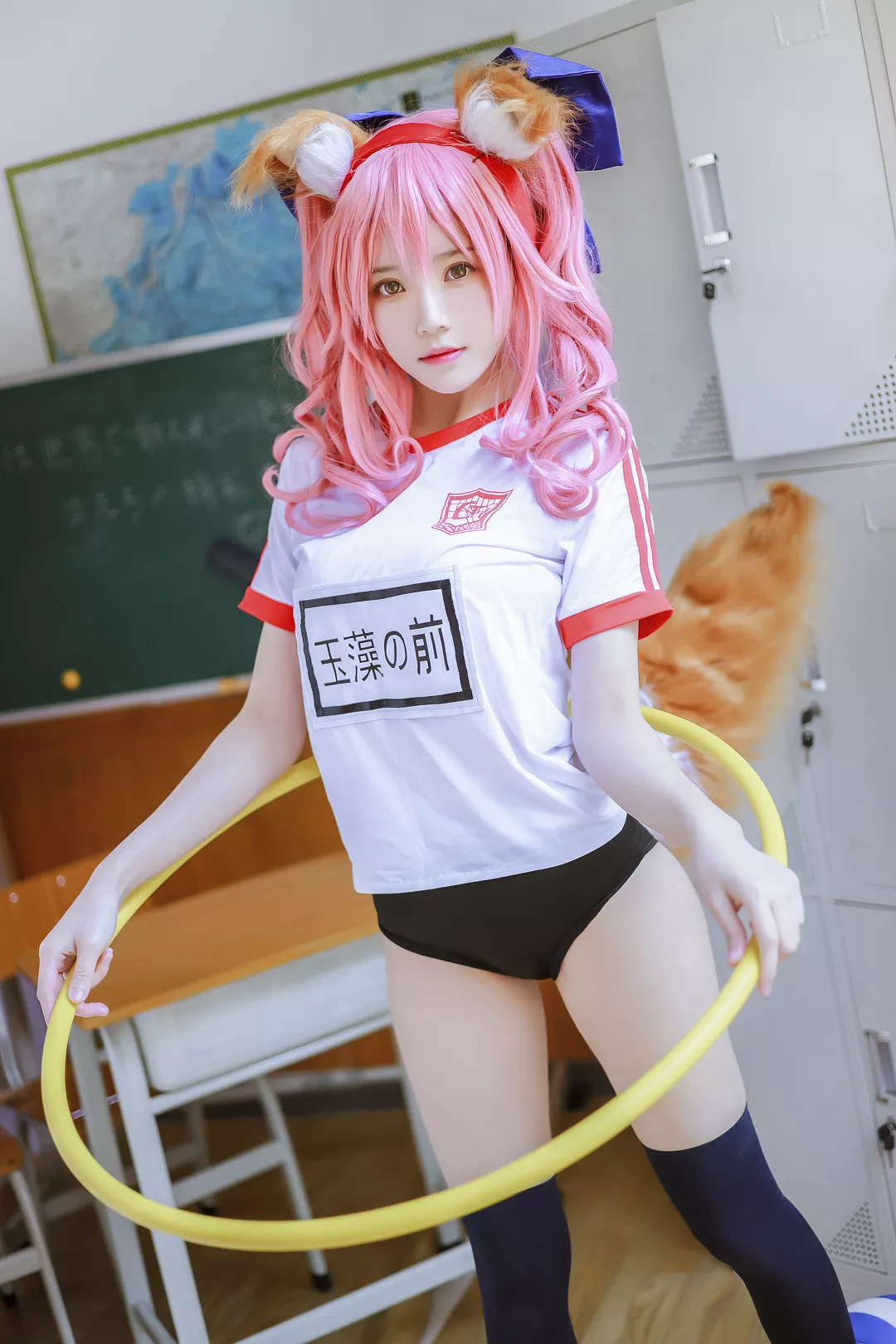 no Cosplay Tamamo 福报 Mae 女神 体操服 玉藻前 【�@桃喵】
