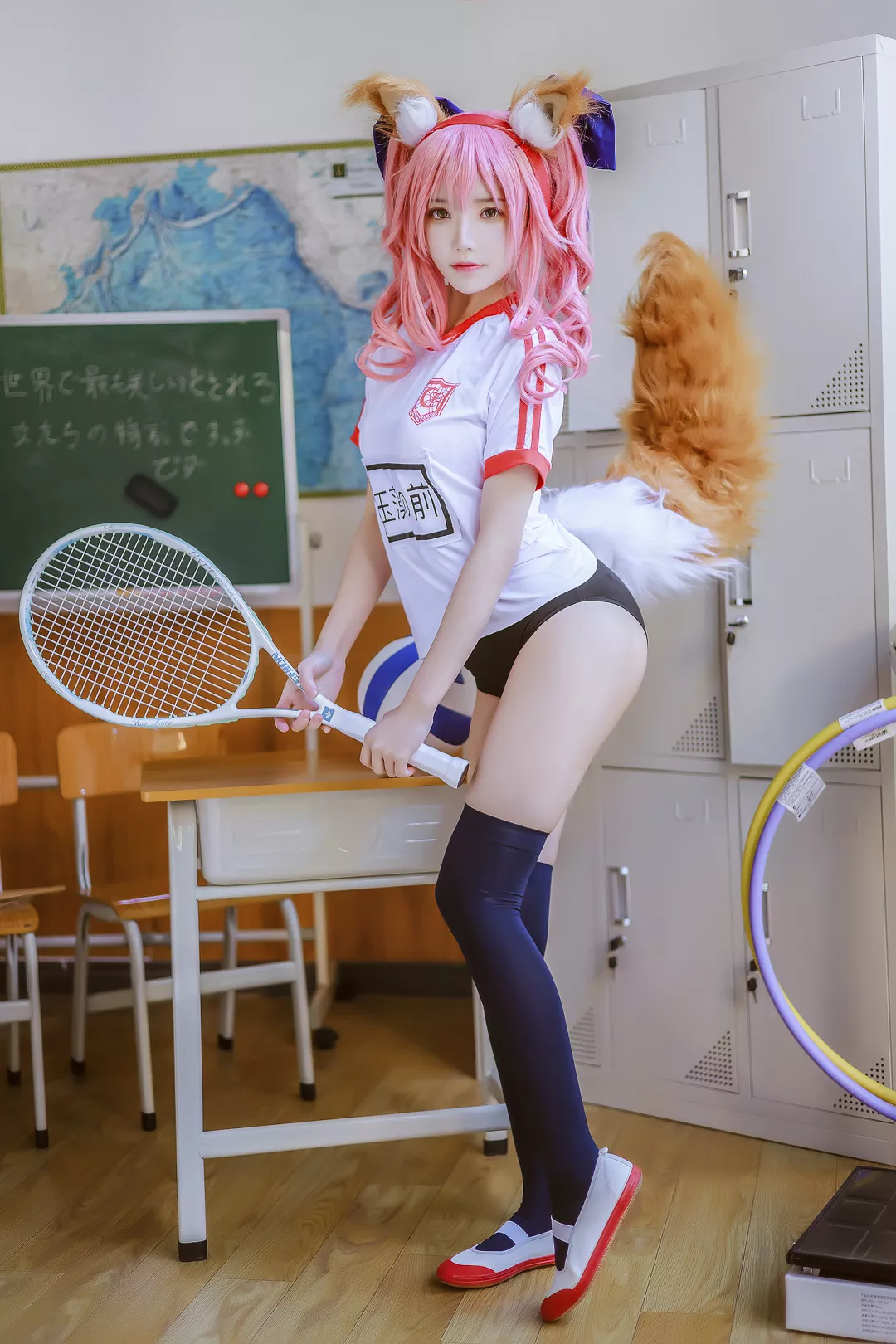 no Cosplay Tamamo 福报 Mae 女神 体操服 玉藻前 【�@桃喵】