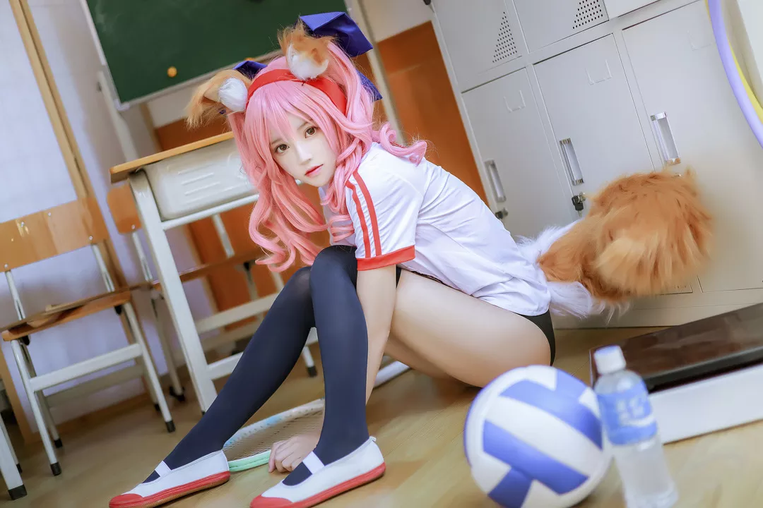 no Cosplay Tamamo 福报 Mae 女神 体操服 玉藻前 【�@桃喵】