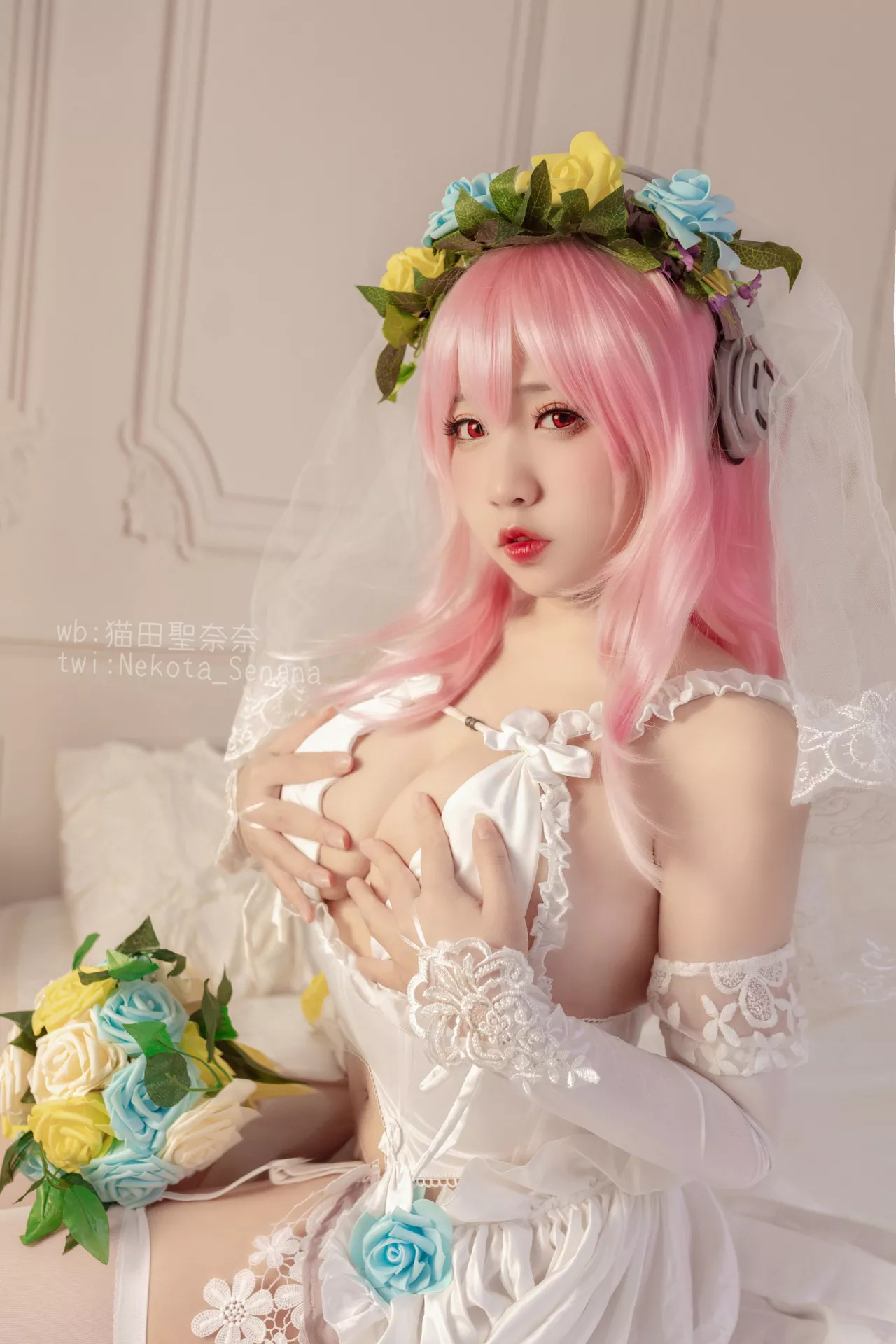 奈奈】 Sonico Cosplay 十周年 花嫁 福利 佳人 【猫田圣 索尼子 Super