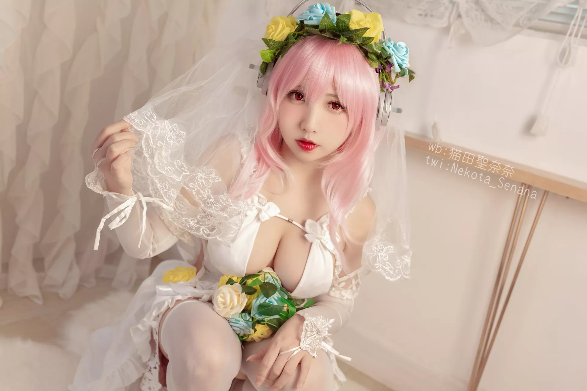 奈奈】 Sonico Cosplay 十周年 花嫁 福利 佳人 【猫田圣 索尼子 Super