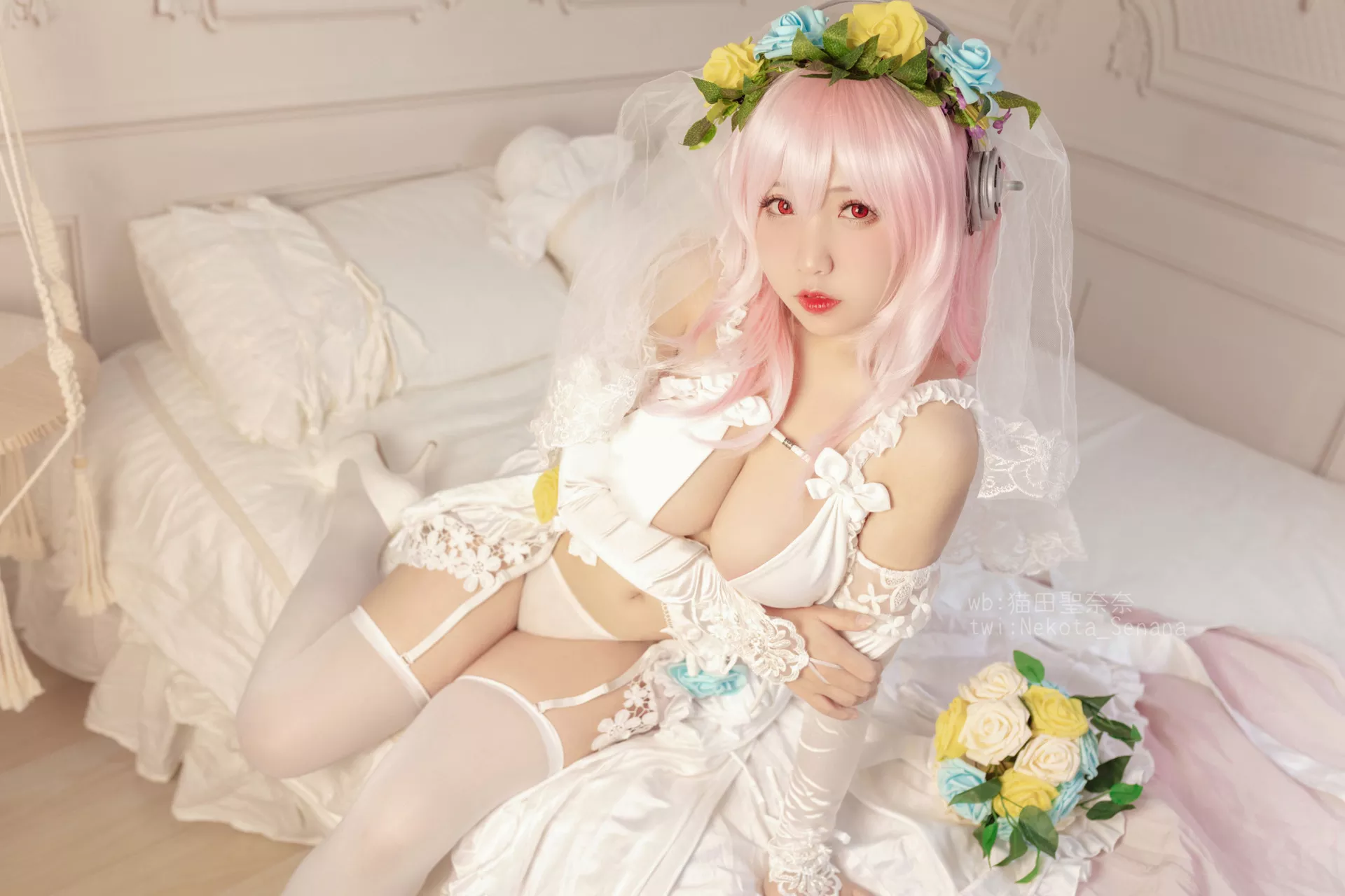 奈奈】 Sonico Cosplay 十周年 花嫁 福利 佳人 【猫田圣 索尼子 Super