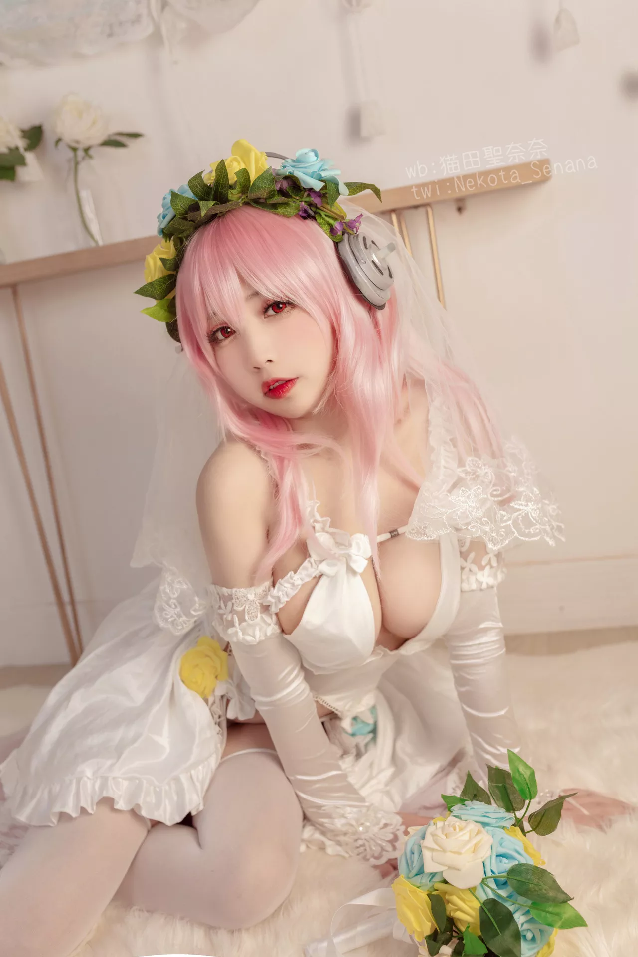 奈奈】 Sonico Cosplay 十周年 花嫁 福利 佳人 【猫田圣 索尼子 Super