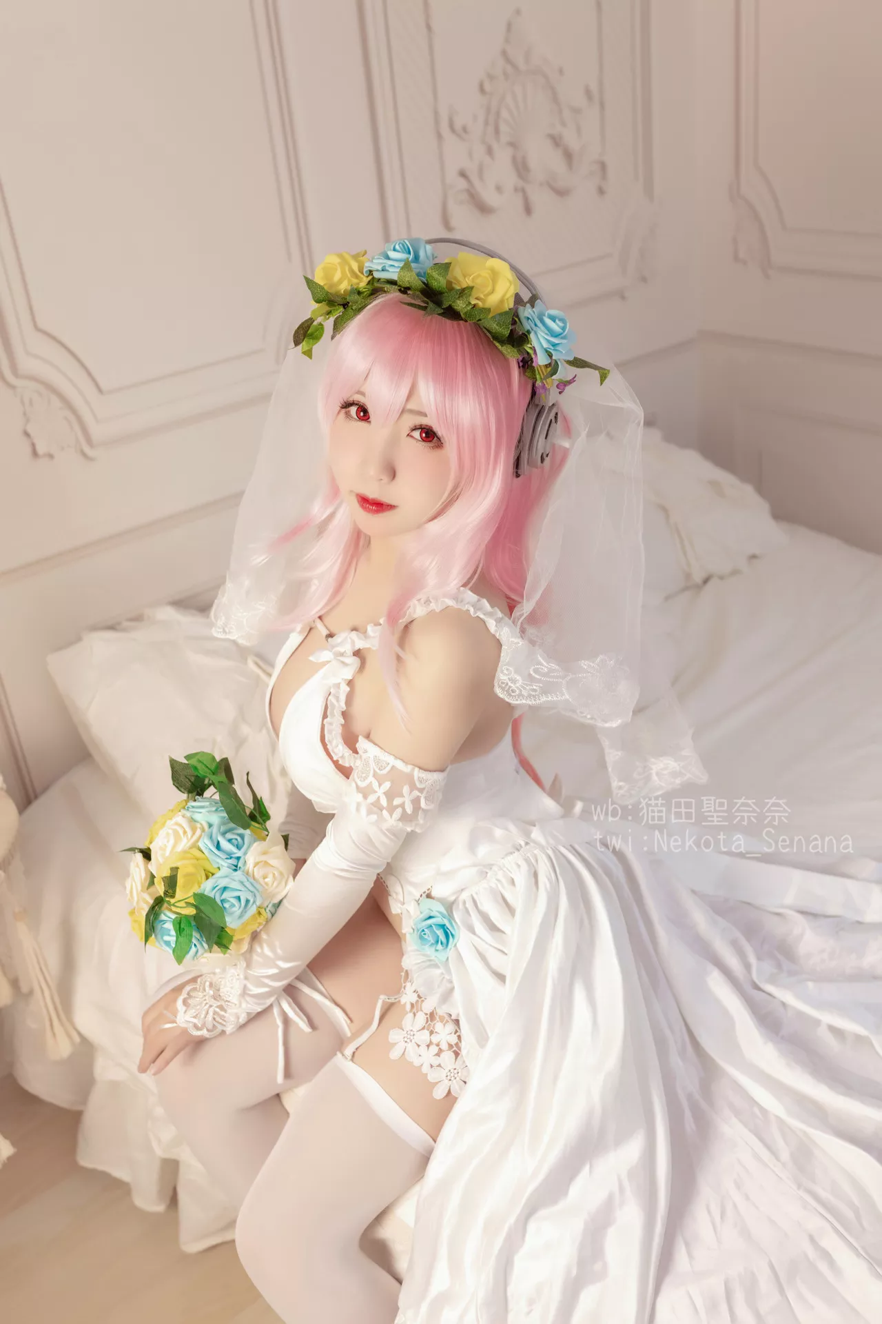 奈奈】 Sonico Cosplay 十周年 花嫁 福利 佳人 【猫田圣 索尼子 Super