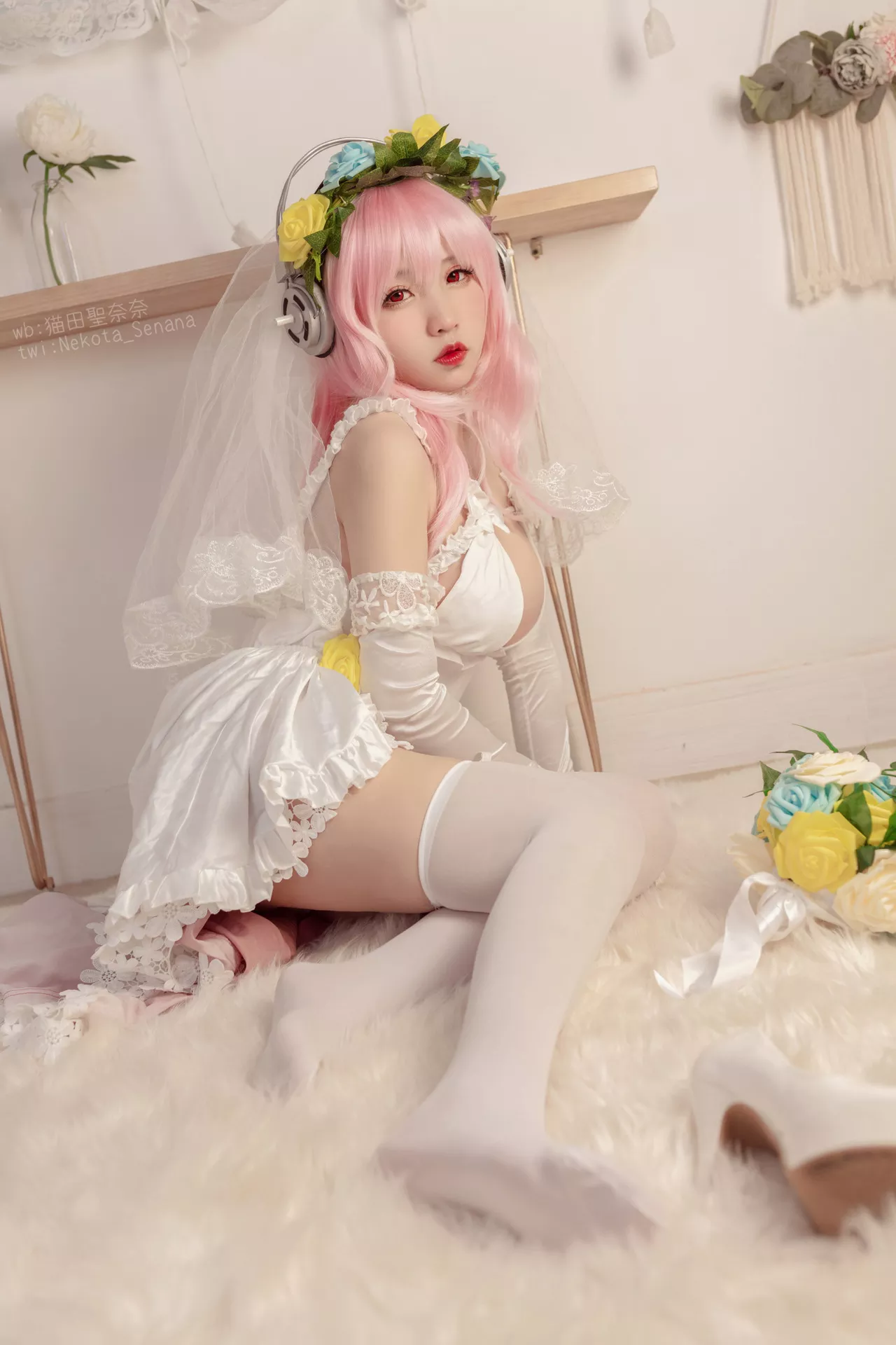 奈奈】 Sonico Cosplay 十周年 花嫁 福利 佳人 【猫田圣 索尼子 Super