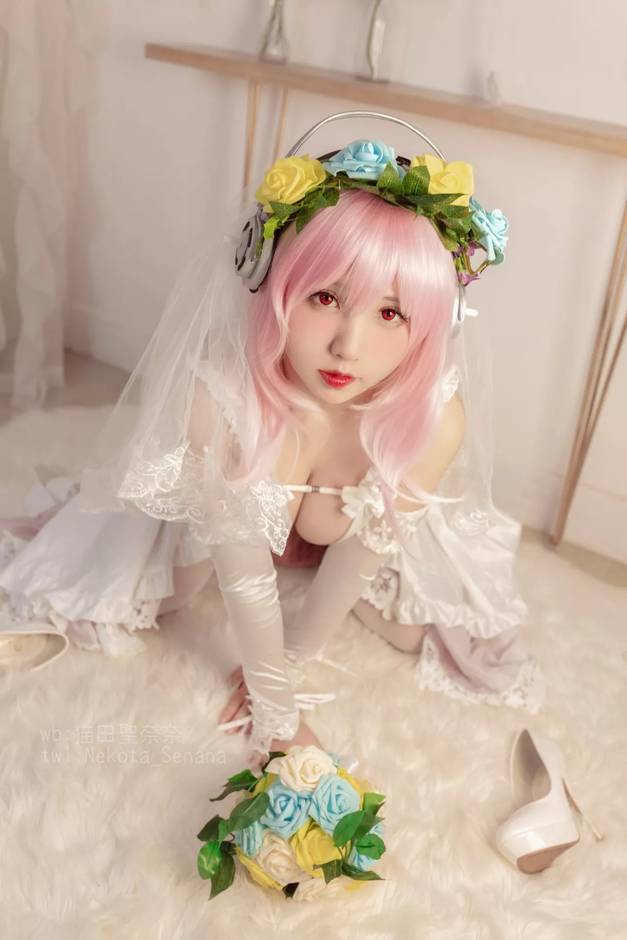 奈奈】 Sonico Cosplay 十周年 花嫁 福利 佳人 【猫田圣 索尼子 Super