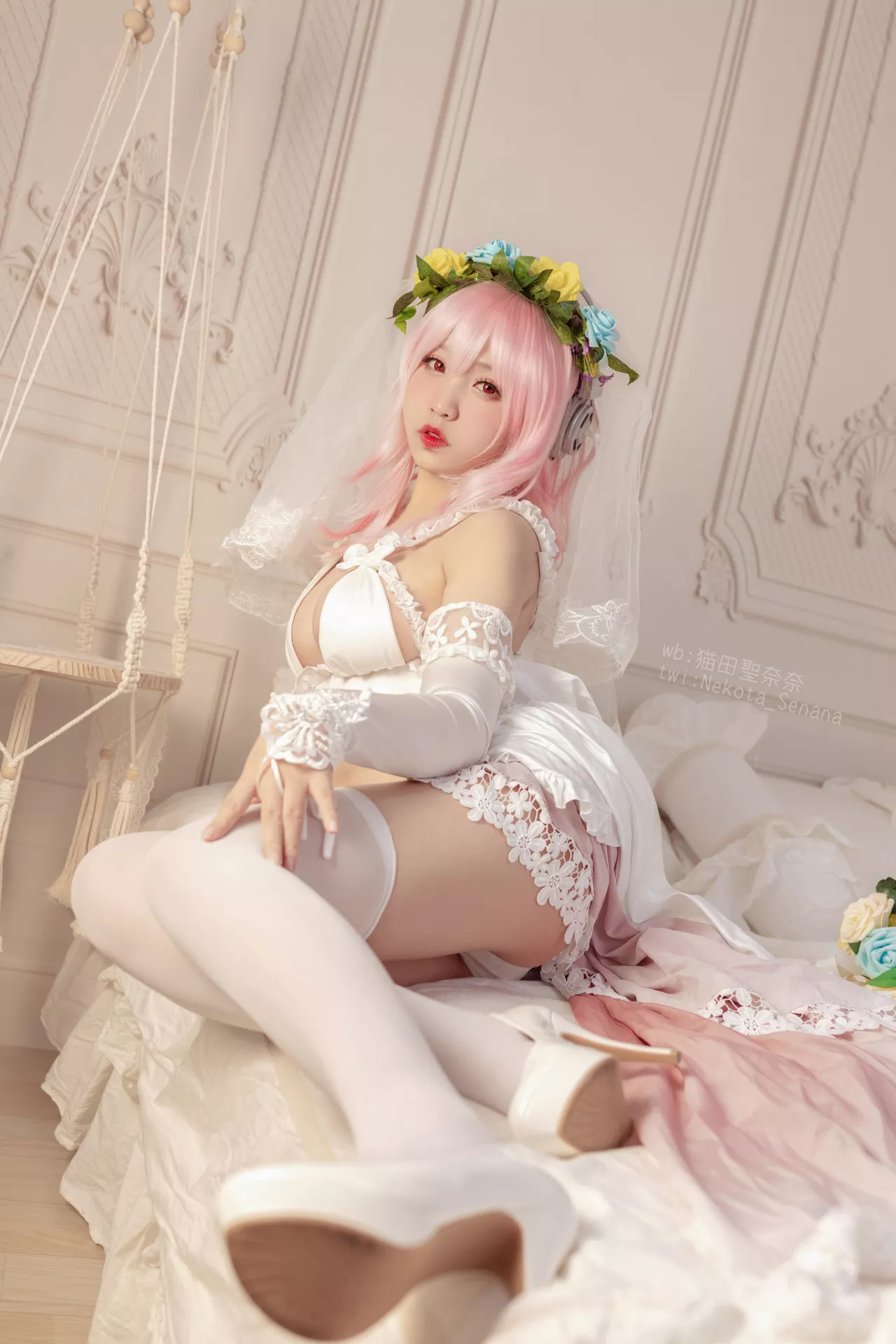 奈奈】 Sonico Cosplay 十周年 花嫁 福利 佳人 【猫田圣 索尼子 Super