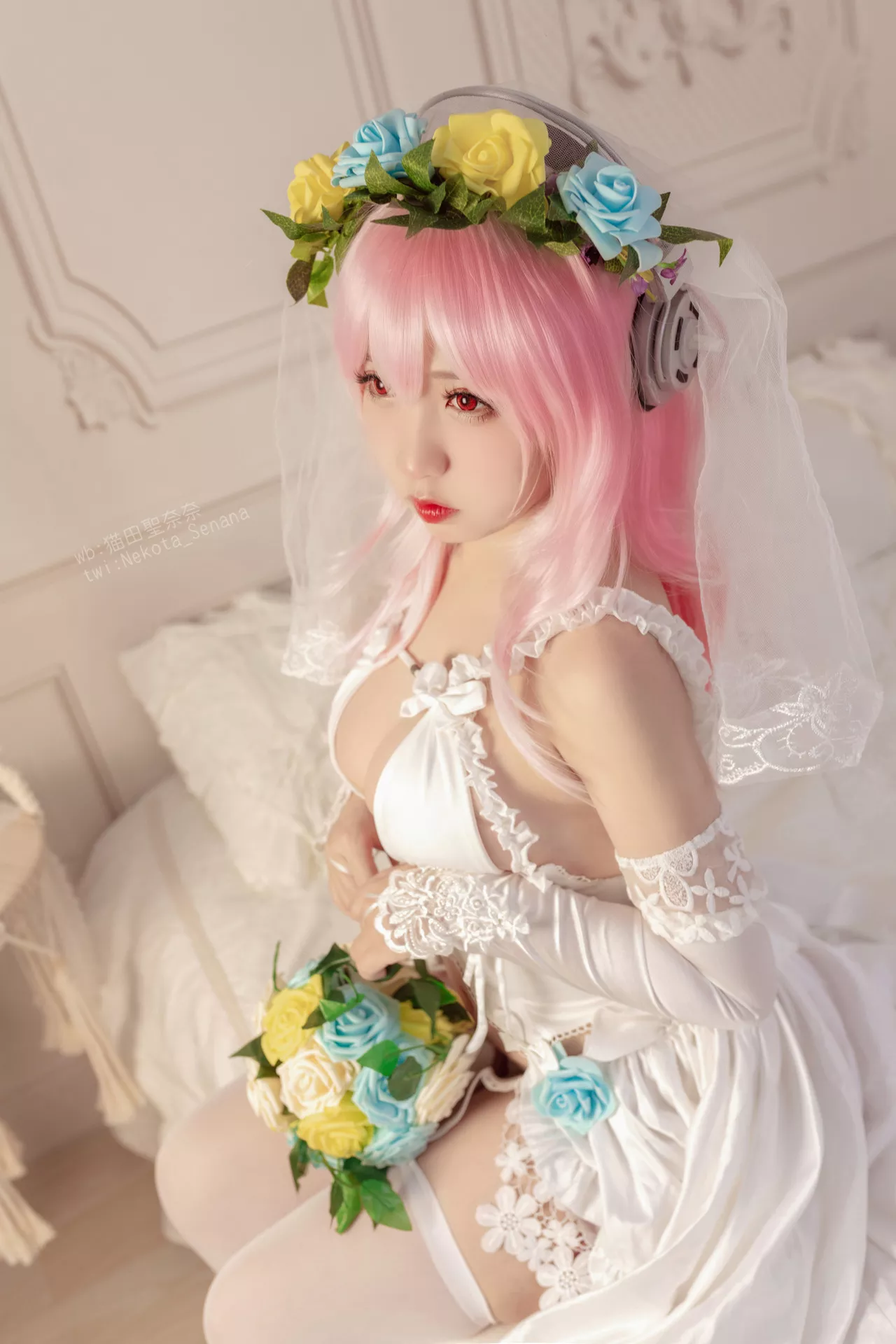 奈奈】 Sonico Cosplay 十周年 花嫁 福利 佳人 【猫田圣 索尼子 Super