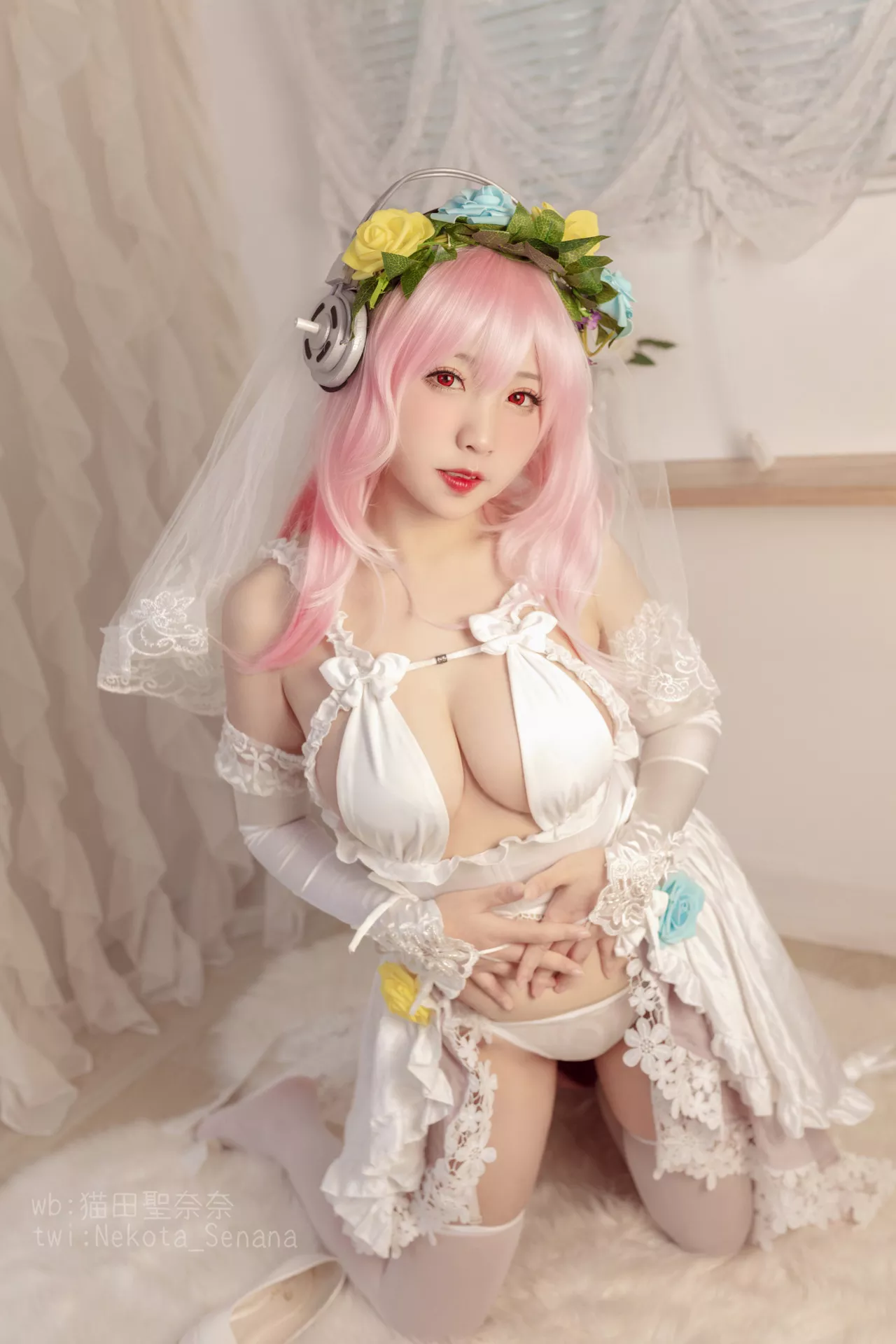奈奈】 Sonico Cosplay 十周年 花嫁 福利 佳人 【猫田圣 索尼子 Super