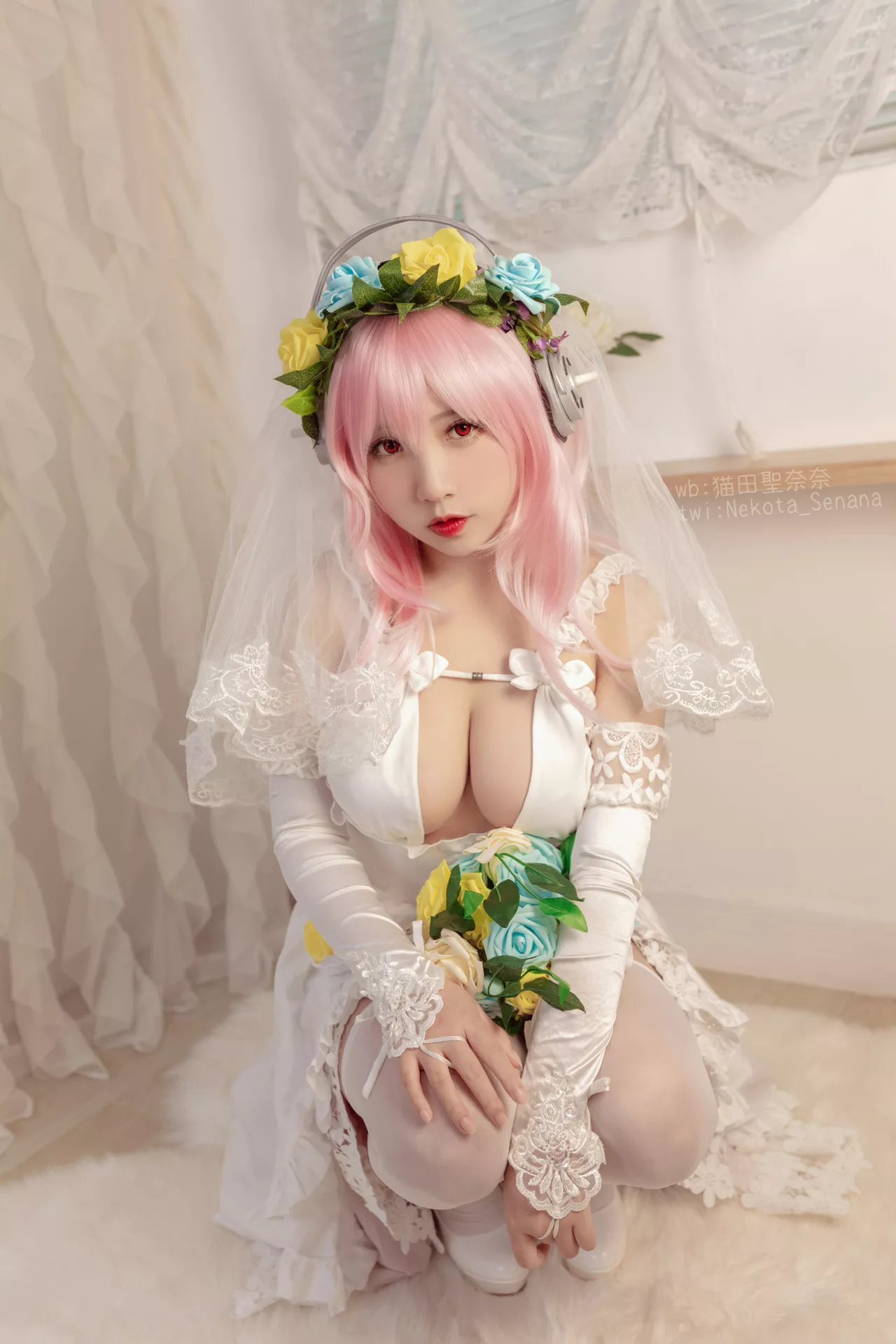 奈奈】 Sonico Cosplay 十周年 花嫁 福利 佳人 【猫田圣 索尼子 Super