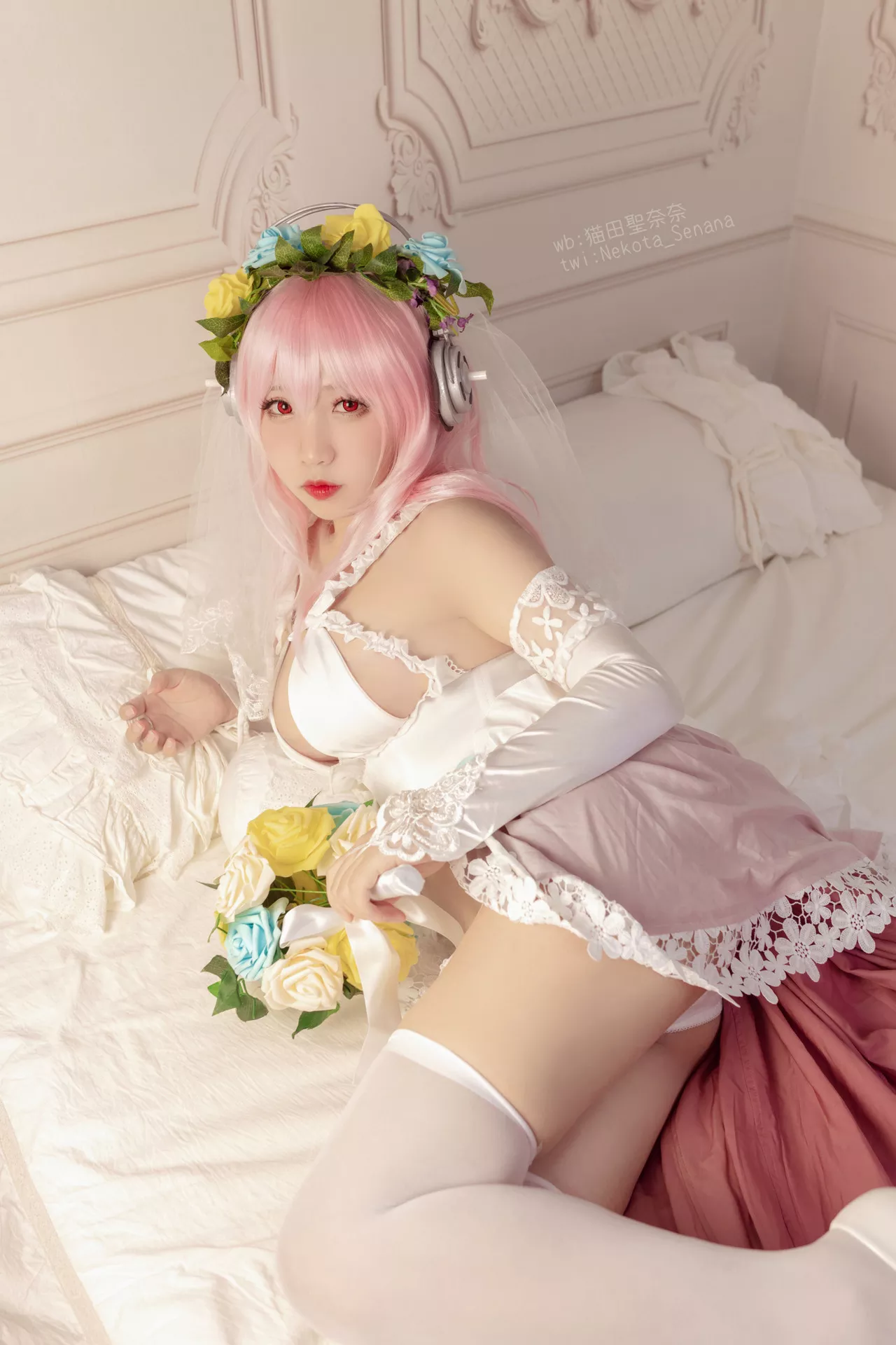 奈奈】 Sonico Cosplay 十周年 花嫁 福利 佳人 【猫田圣 索尼子 Super