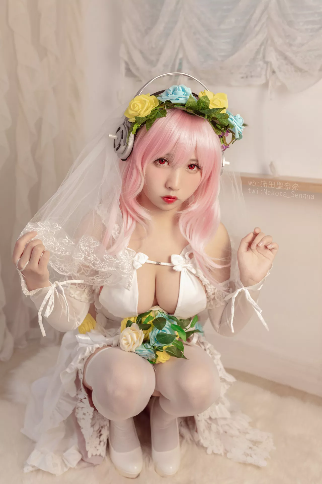 奈奈】 Sonico Cosplay 十周年 花嫁 福利 佳人 【猫田圣 索尼子 Super