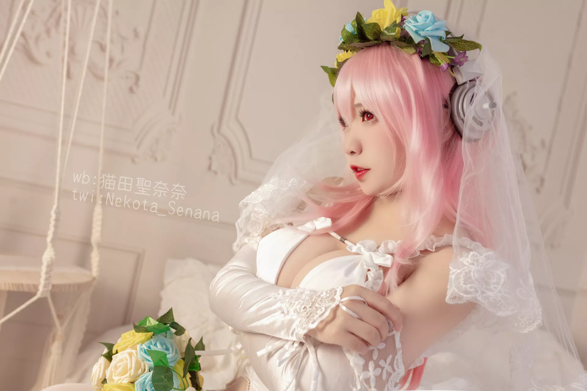 奈奈】 Sonico Cosplay 十周年 花嫁 福利 佳人 【猫田圣 索尼子 Super