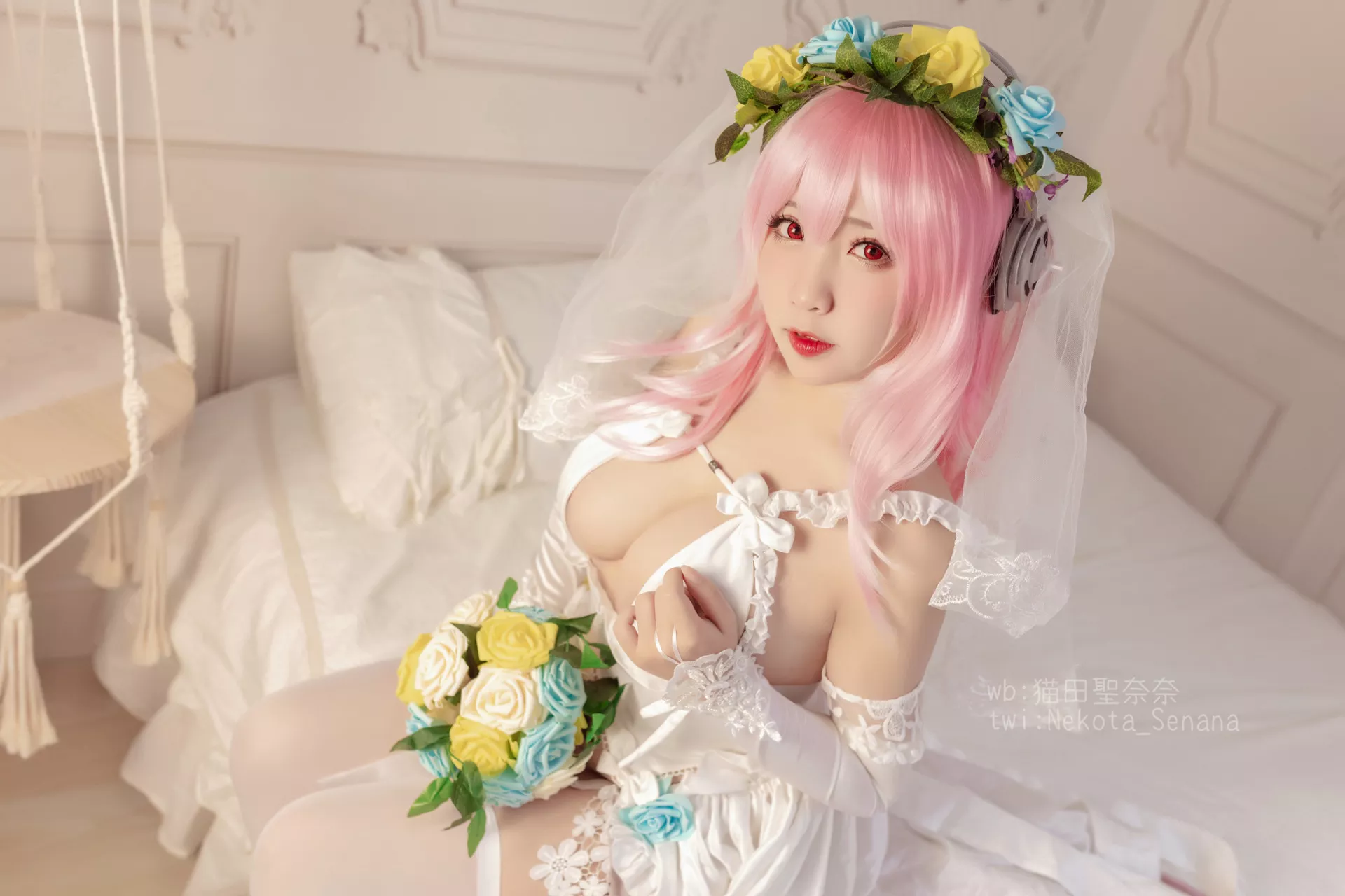 奈奈】 Sonico Cosplay 十周年 花嫁 福利 佳人 【猫田圣 索尼子 Super