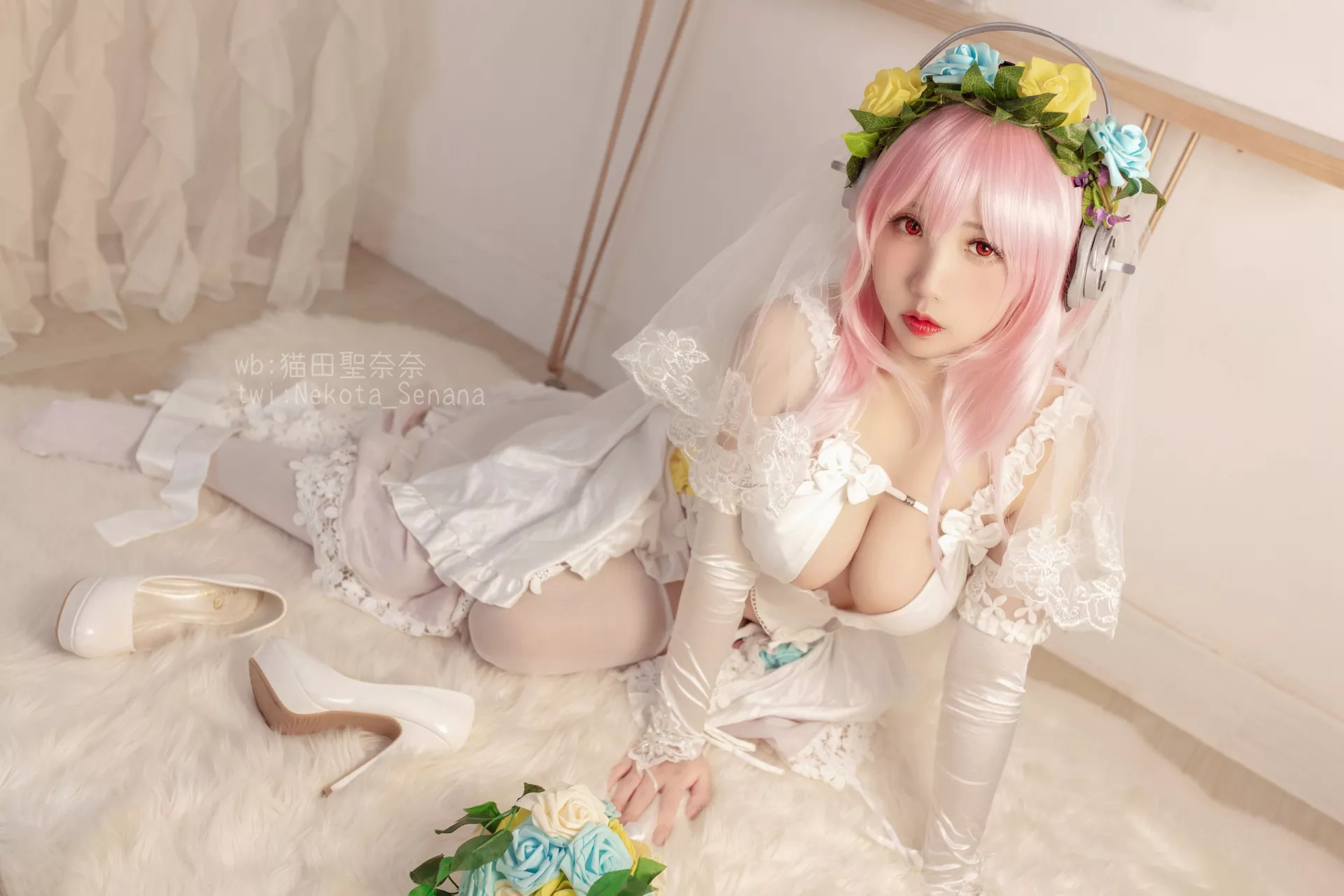 奈奈】 Sonico Cosplay 十周年 花嫁 福利 佳人 【猫田圣 索尼子 Super