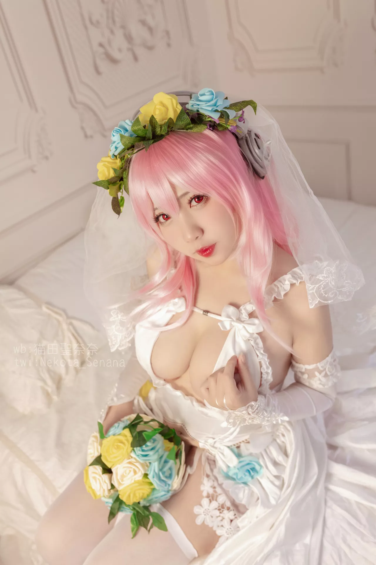 奈奈】 Sonico Cosplay 十周年 花嫁 福利 佳人 【猫田圣 索尼子 Super