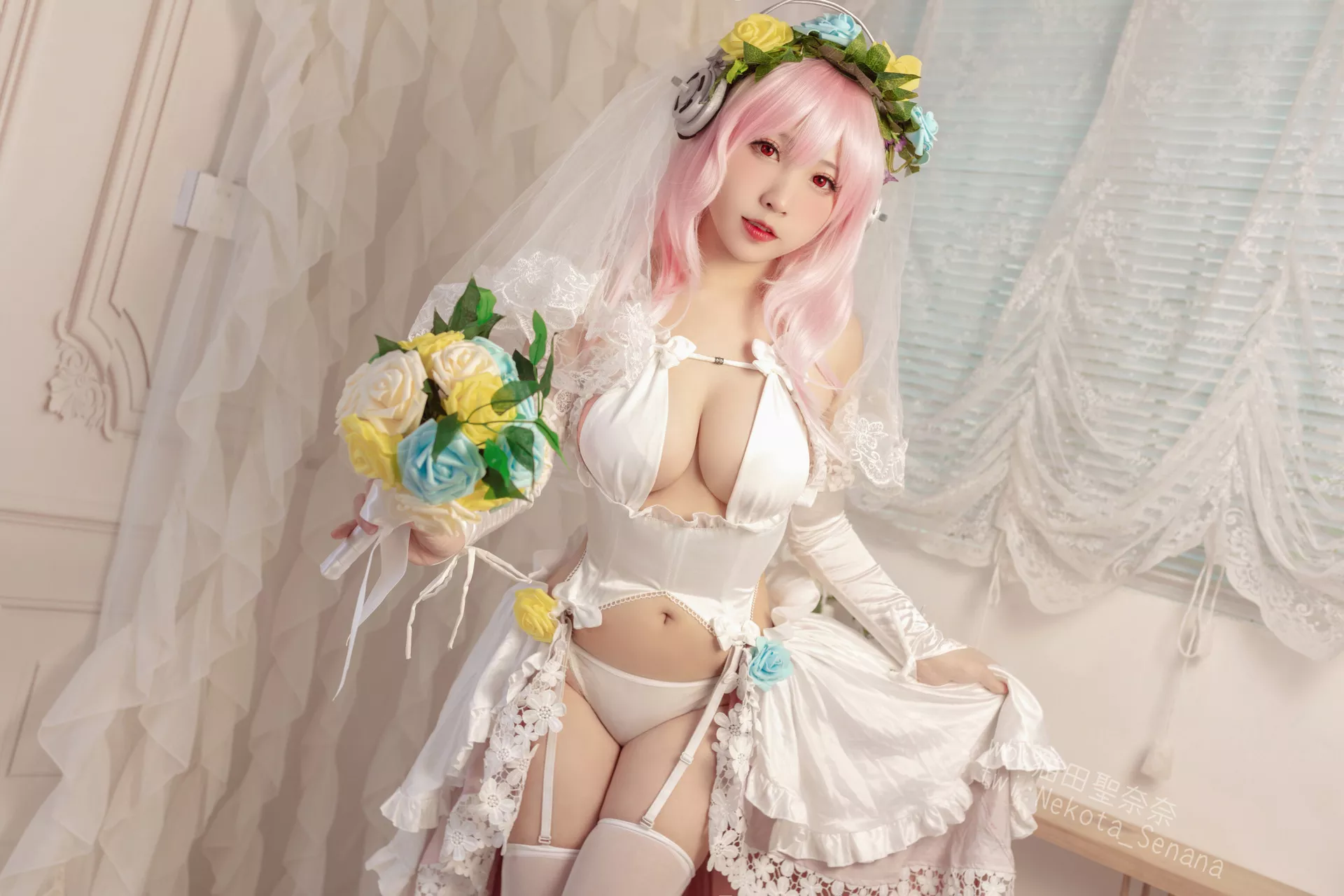 奈奈】 Sonico Cosplay 十周年 花嫁 福利 佳人 【猫田圣 索尼子 Super