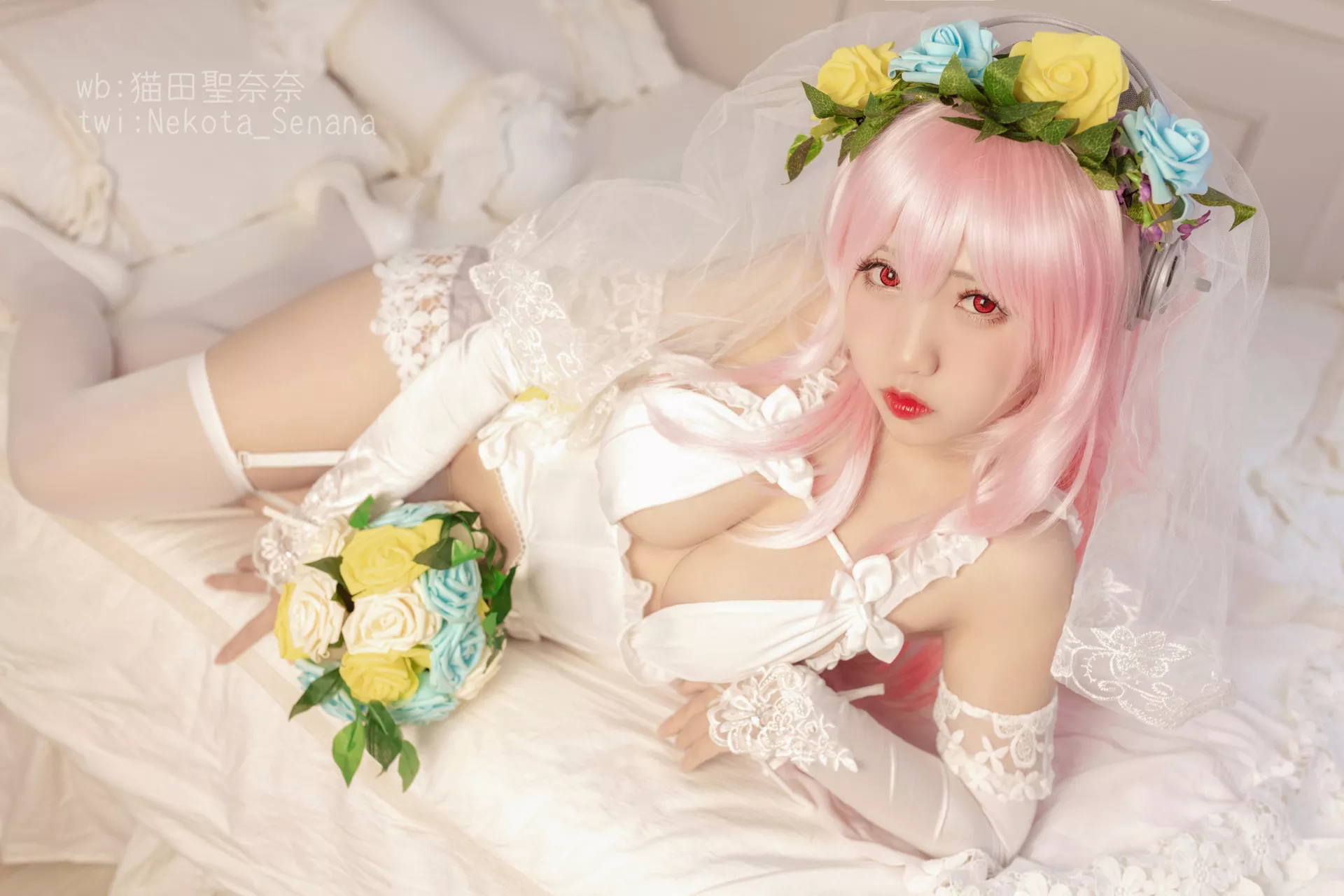 奈奈】 Sonico Cosplay 十周年 花嫁 福利 佳人 【猫田圣 索尼子 Super