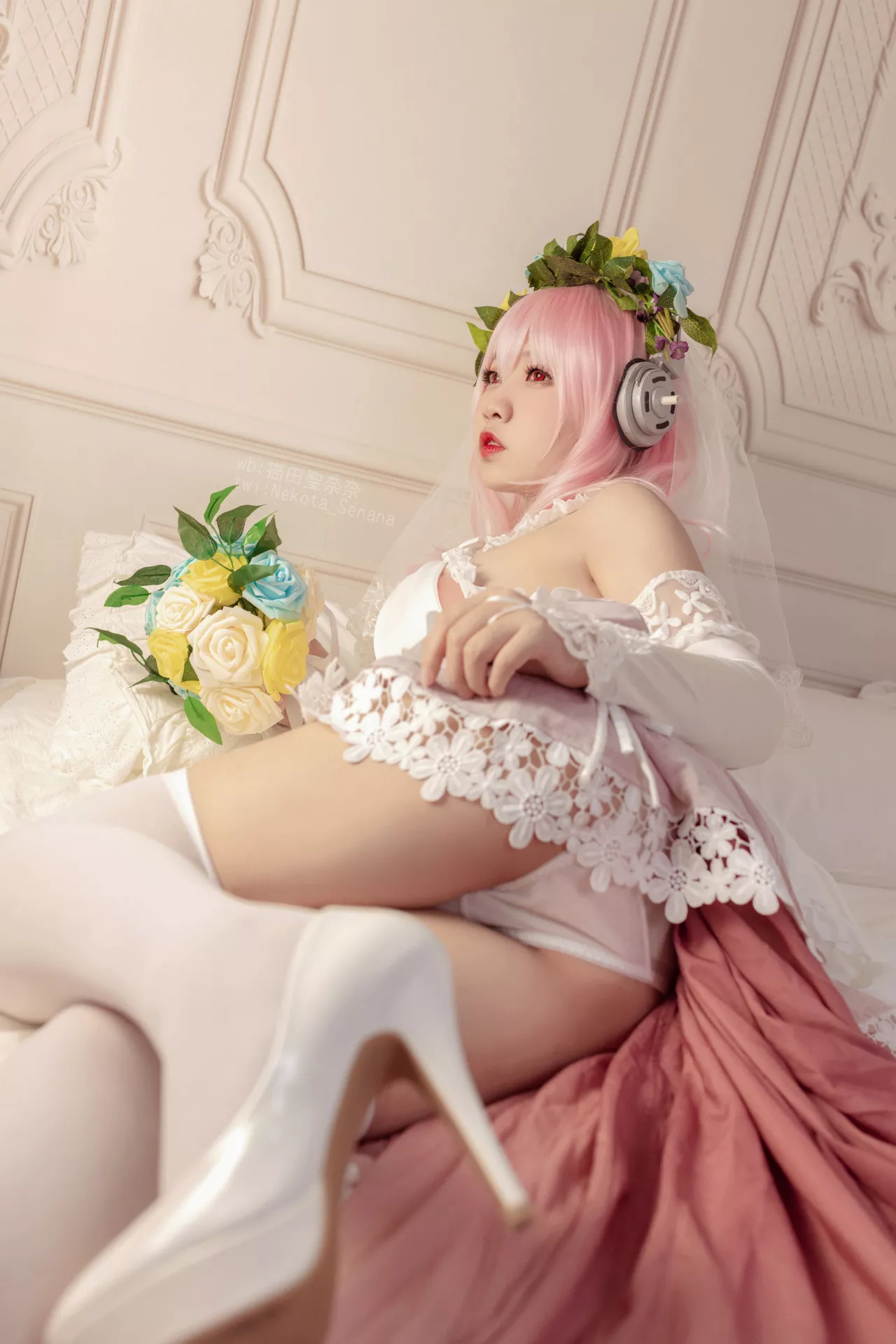 奈奈】 Sonico Cosplay 十周年 花嫁 福利 佳人 【猫田圣 索尼子 Super